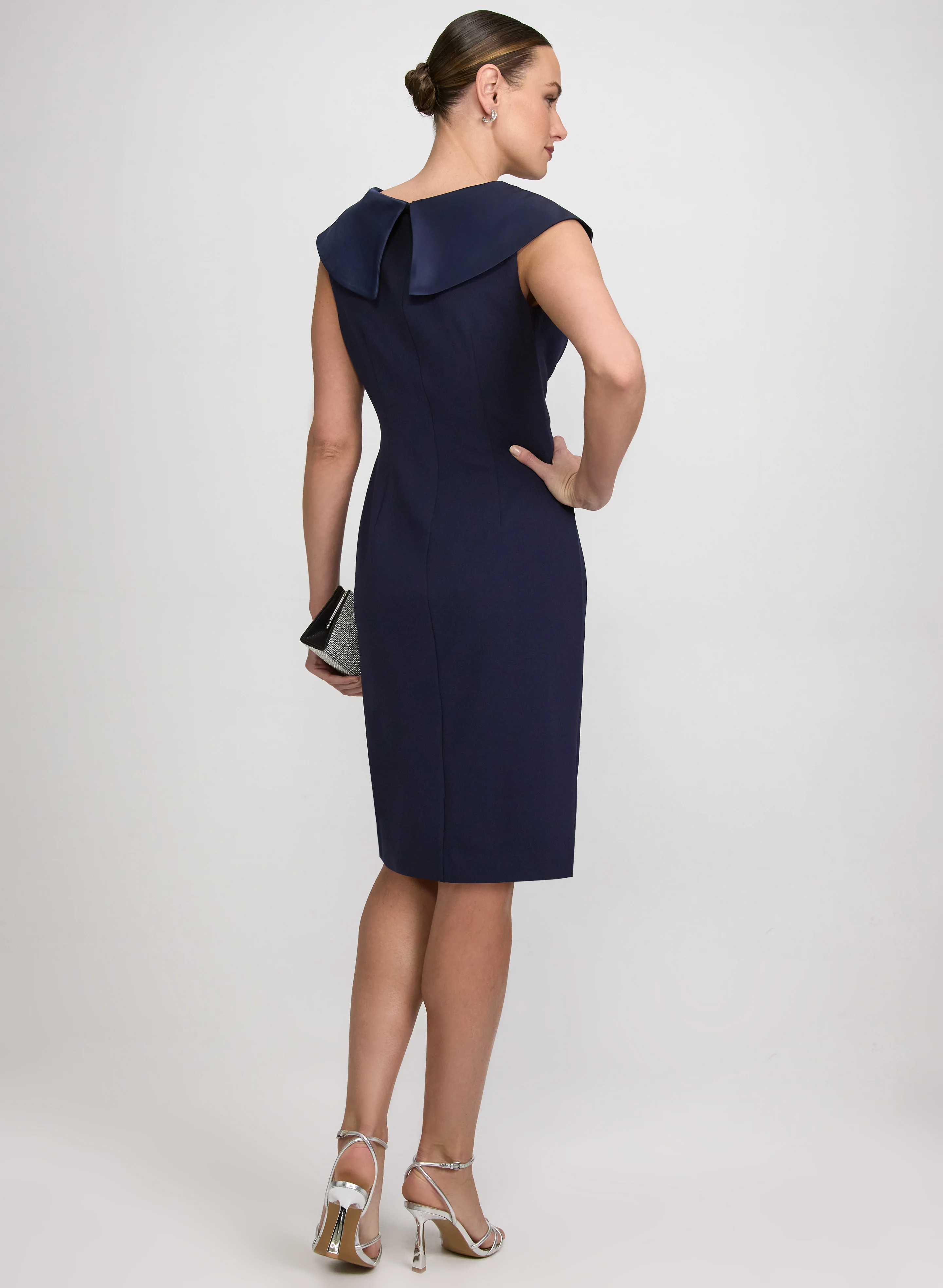 Tuxedo Satin Collar Dress - Image 4