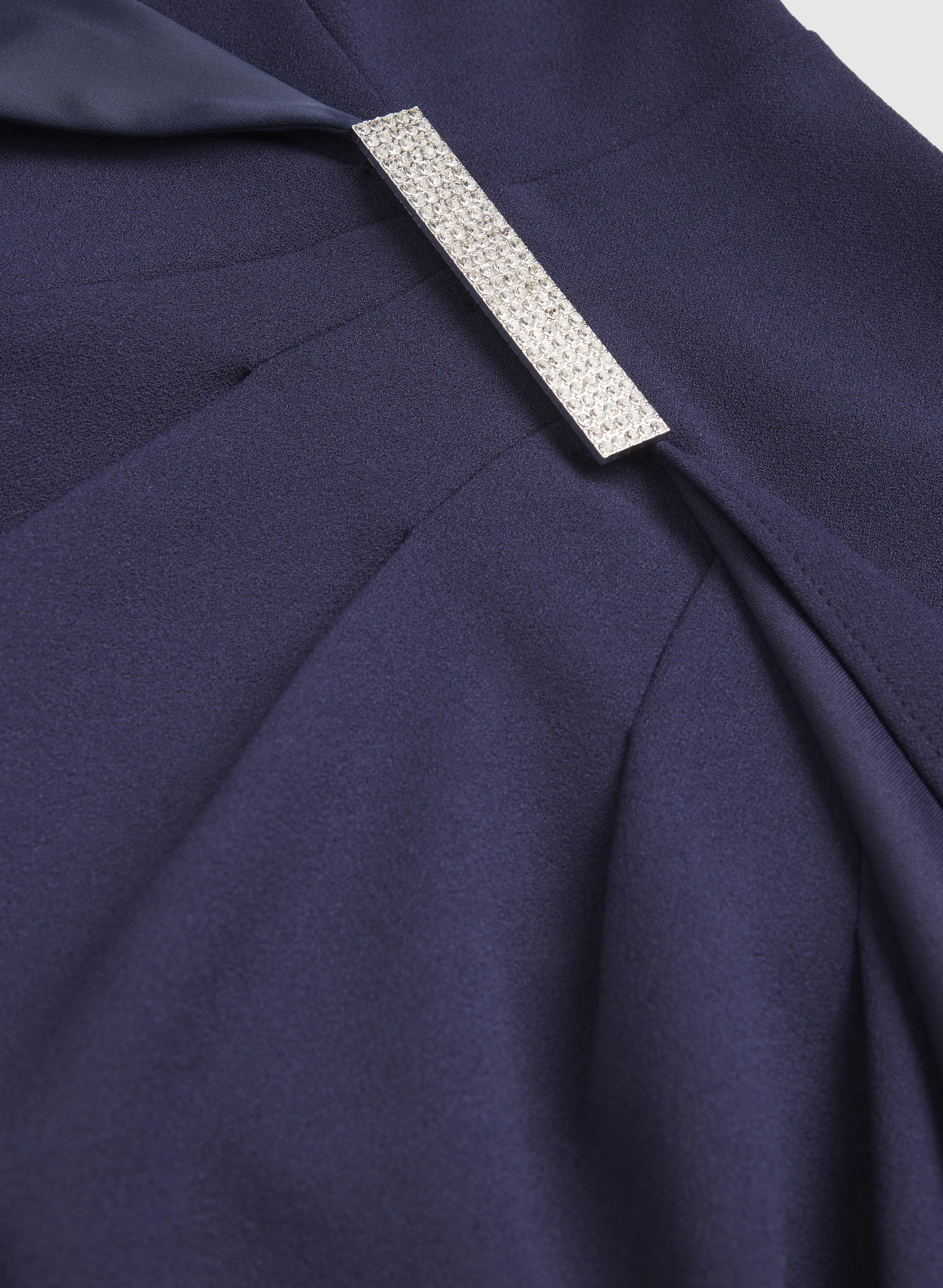 Tuxedo Satin Collar Dress - Image 6