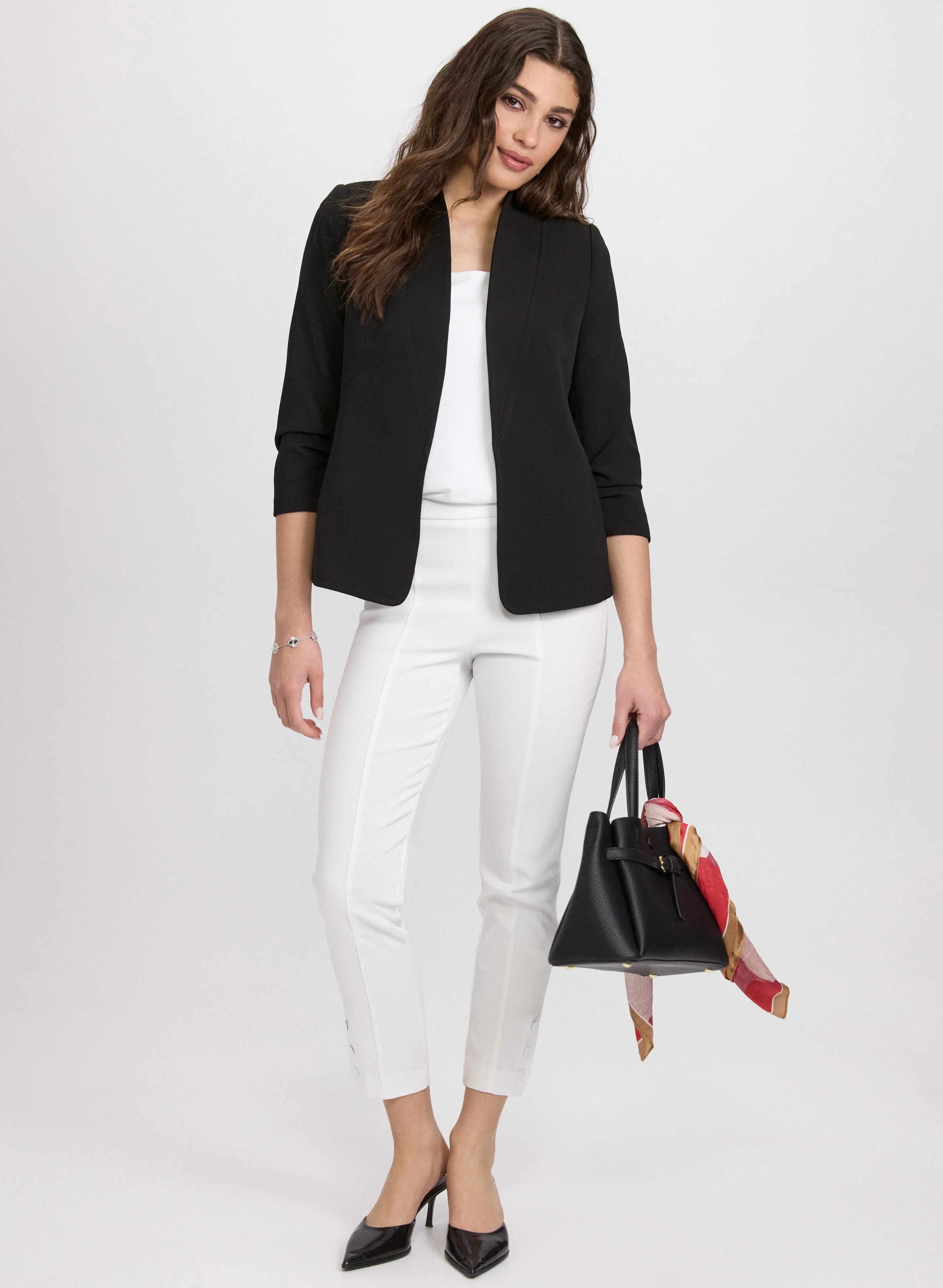 Twill 3/4 Sleeve Blazer - Image 3