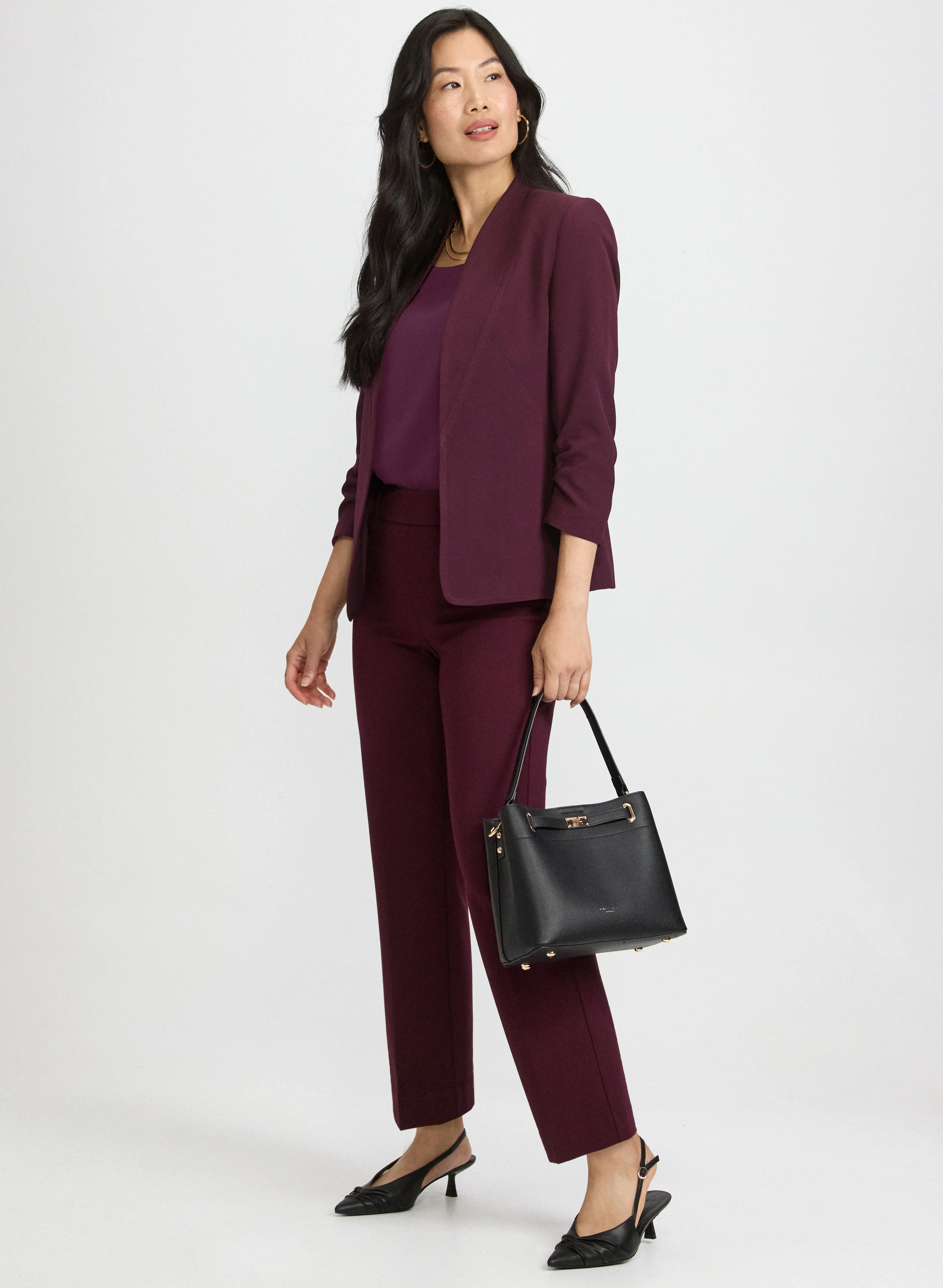 Twill 3/4 Sleeve Blazer - Image 3