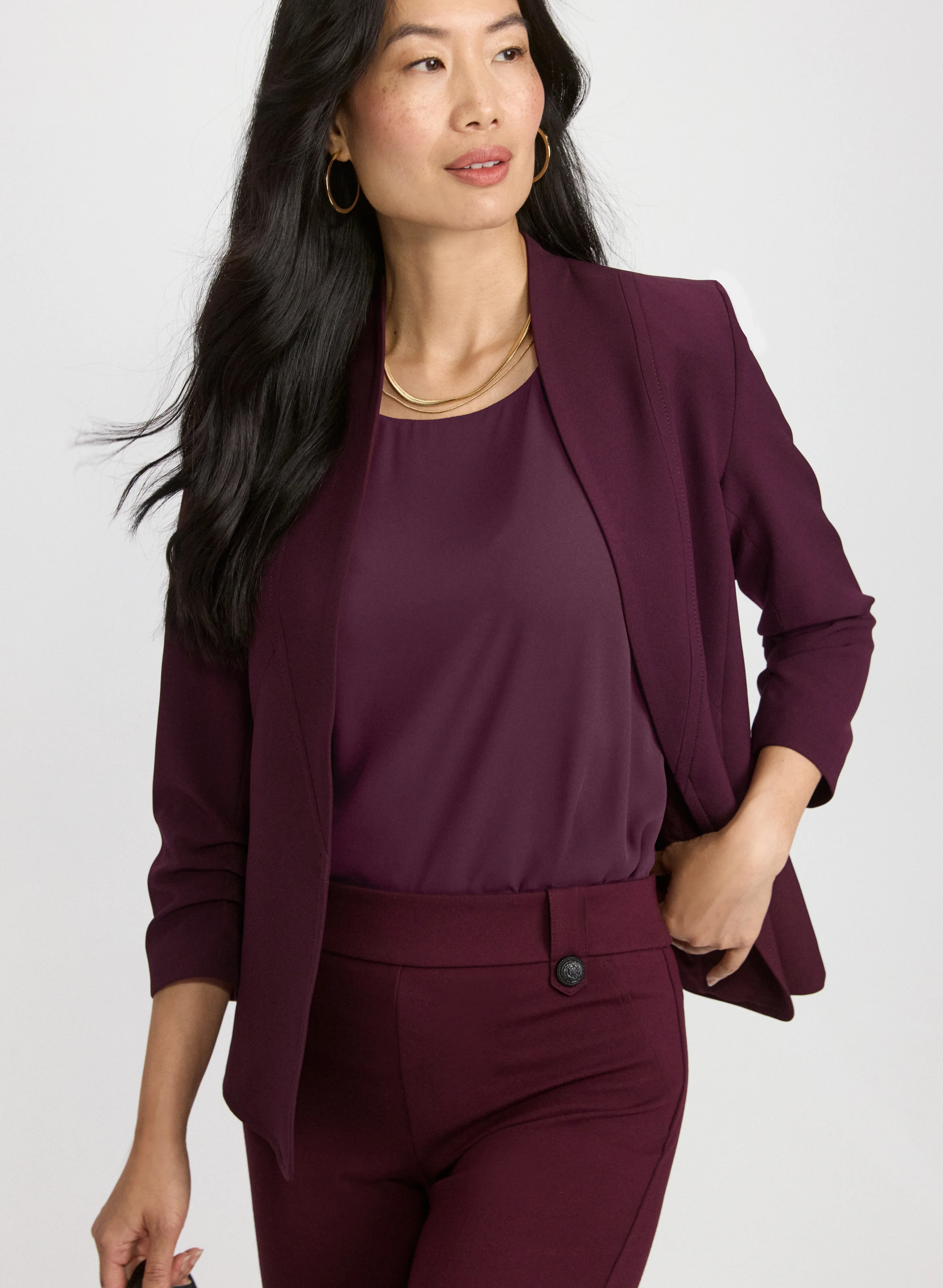 Twill 3/4 Sleeve Blazer - Image 5