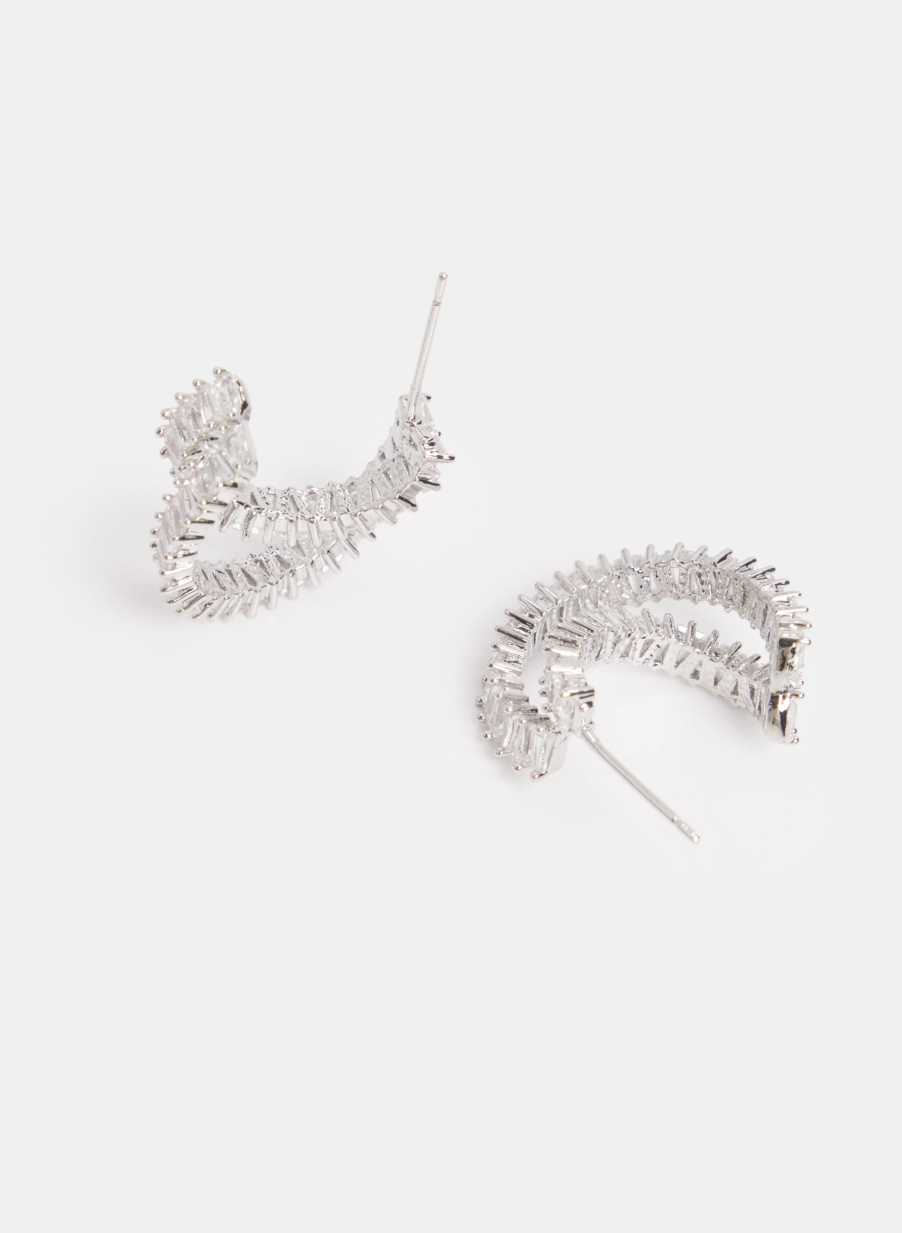 Twisted Crystal Hoop Earrings - Image 3