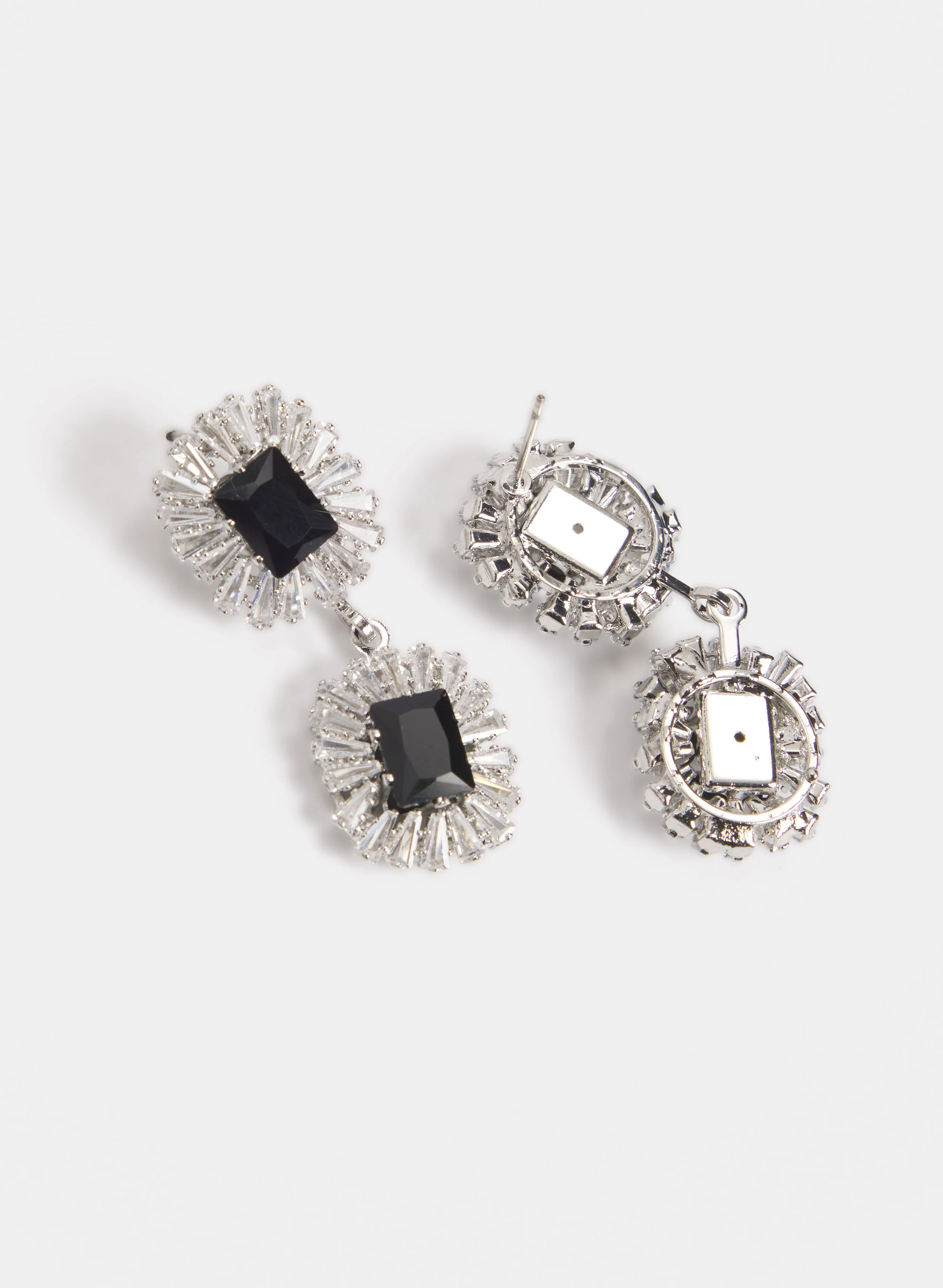 Two-Tier Crystal Earrings - Image 2
