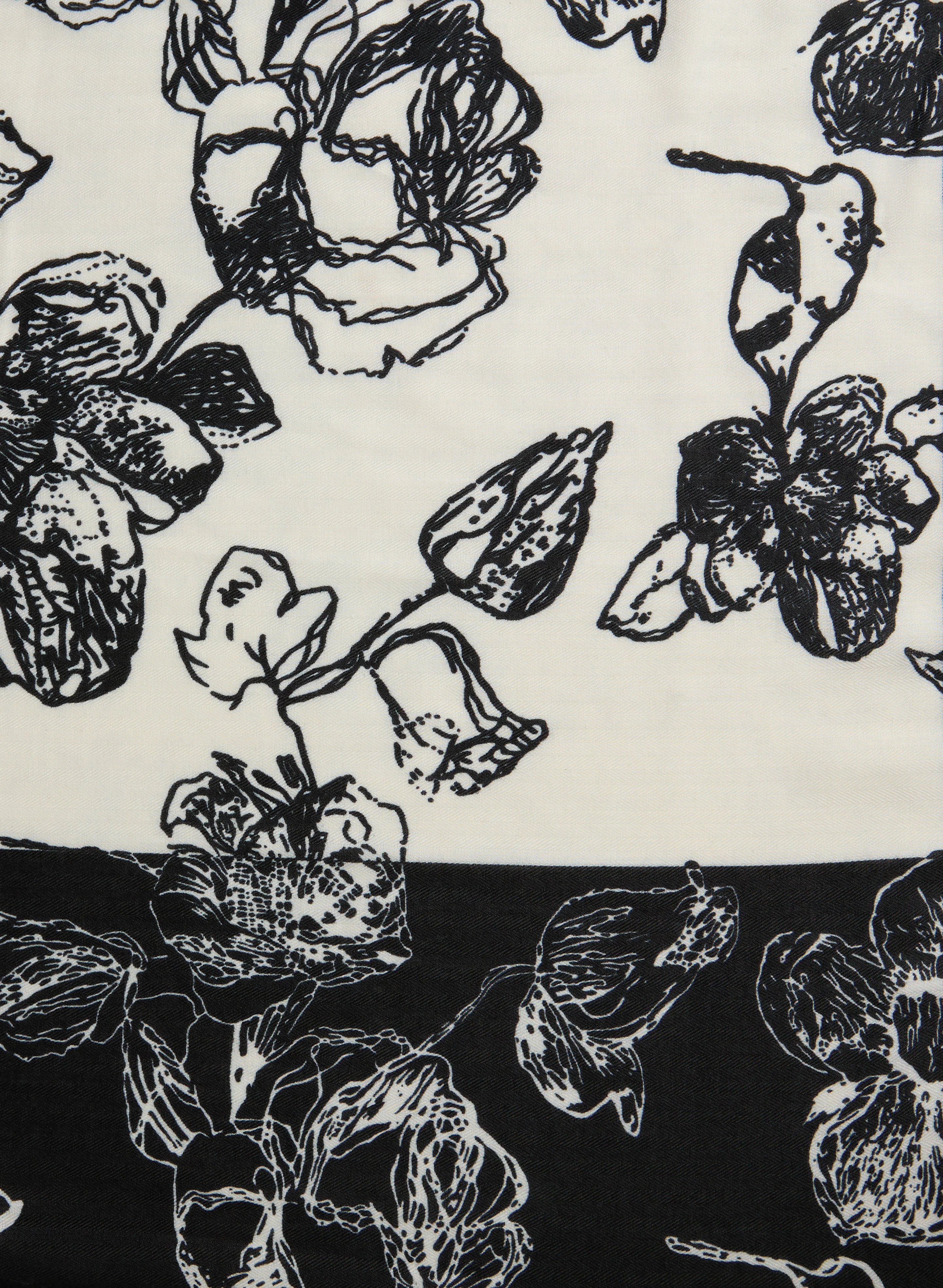 Two-Tone Floral Print Scarf - Image 3