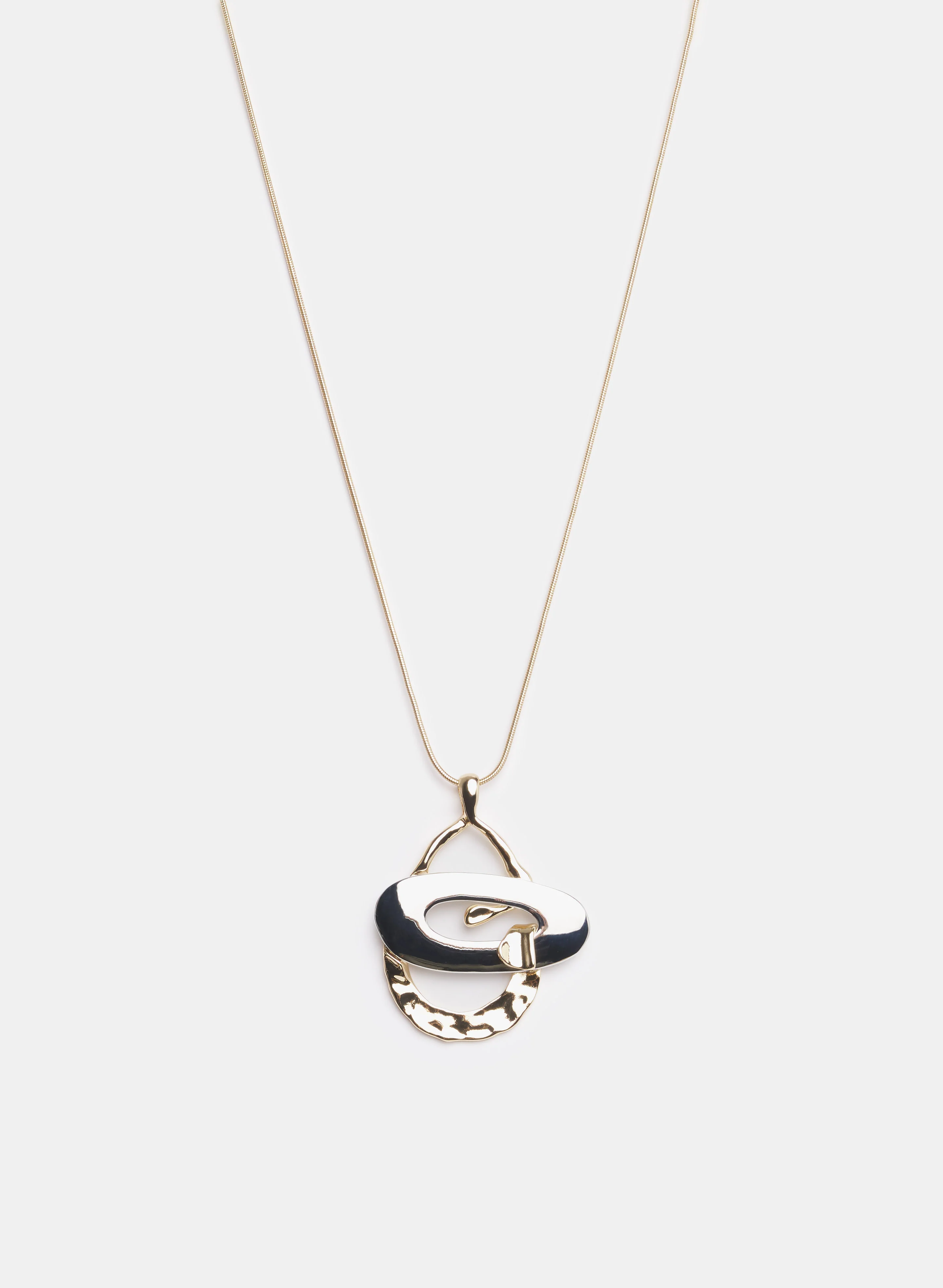 Two-Tone Geometric Pendant Necklace