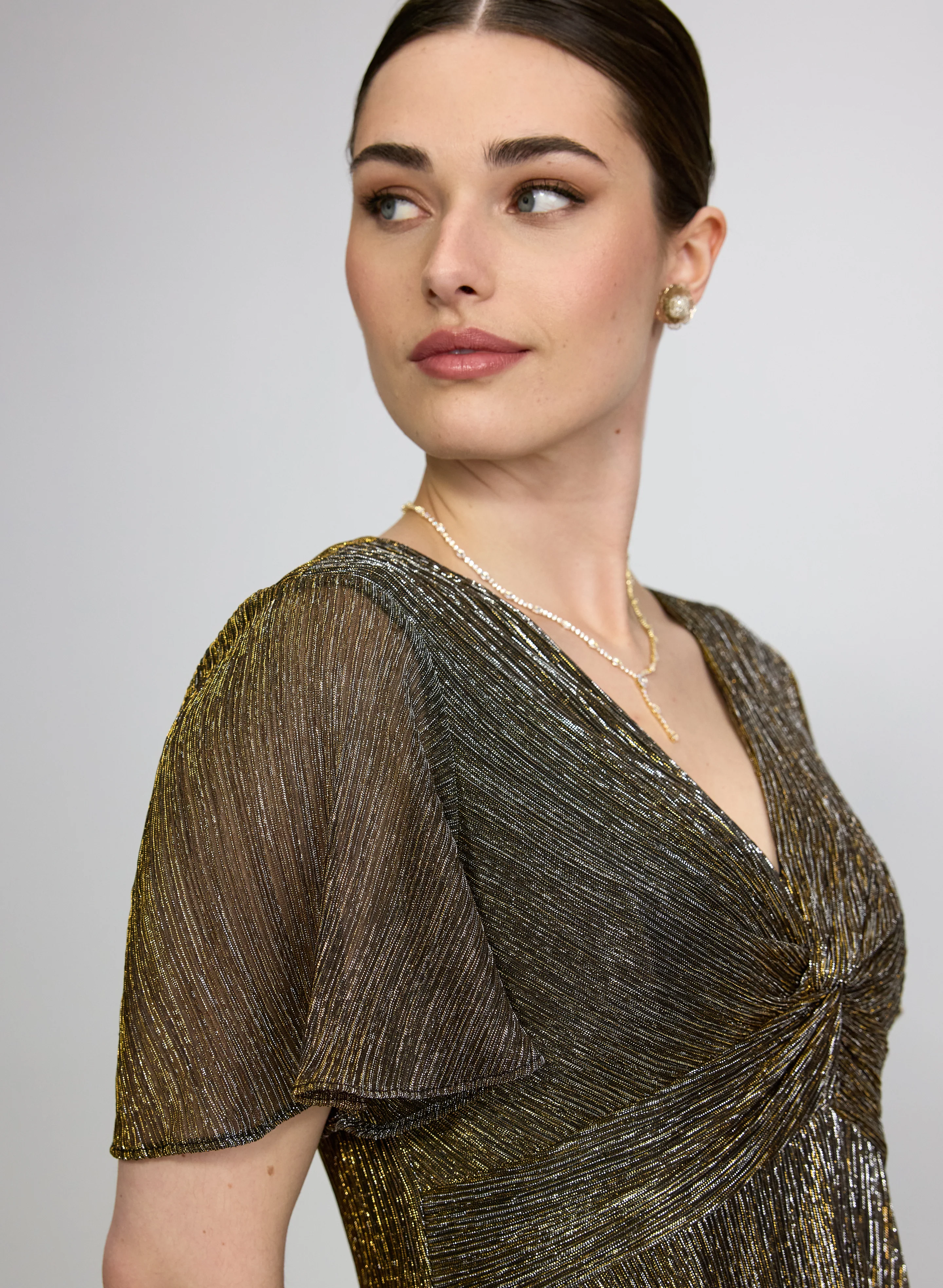 Two-Tone Metallic Dress - Image 3