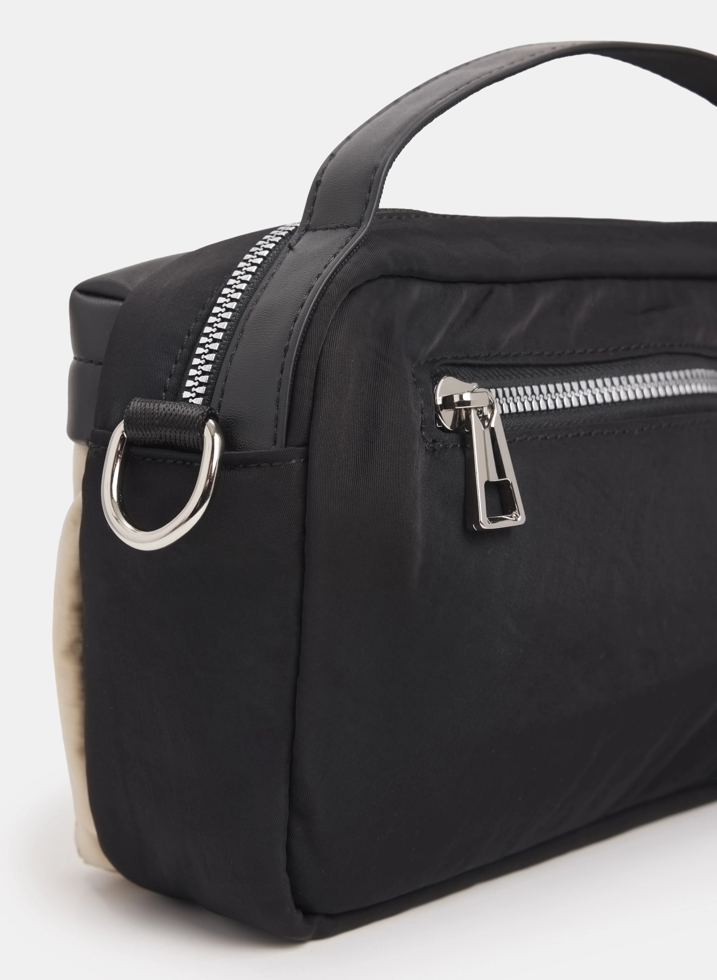 Two-Tone Nylon Crossbody Handbag - Image 2