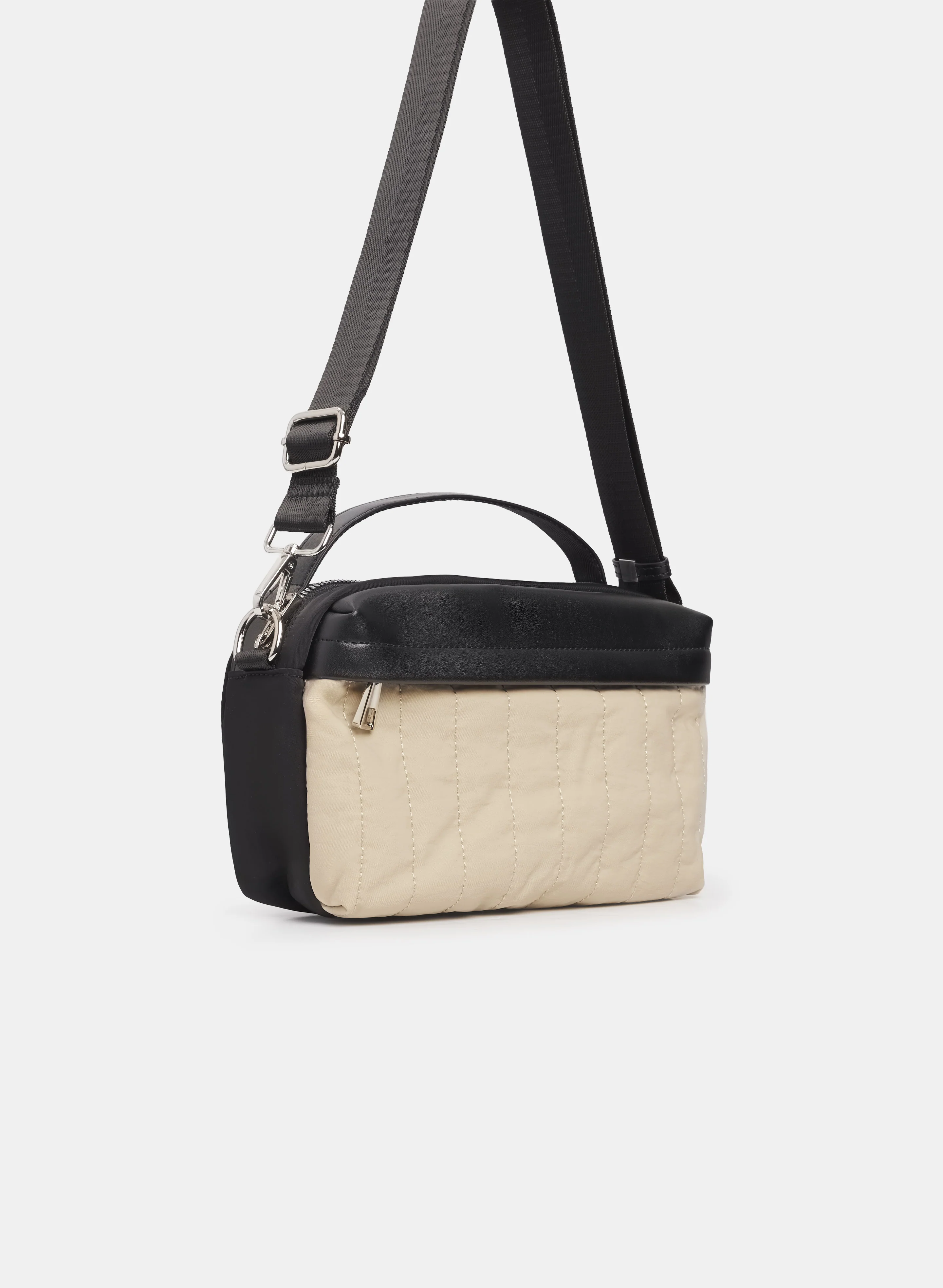 Two-Tone Nylon Crossbody Handbag - Image 3