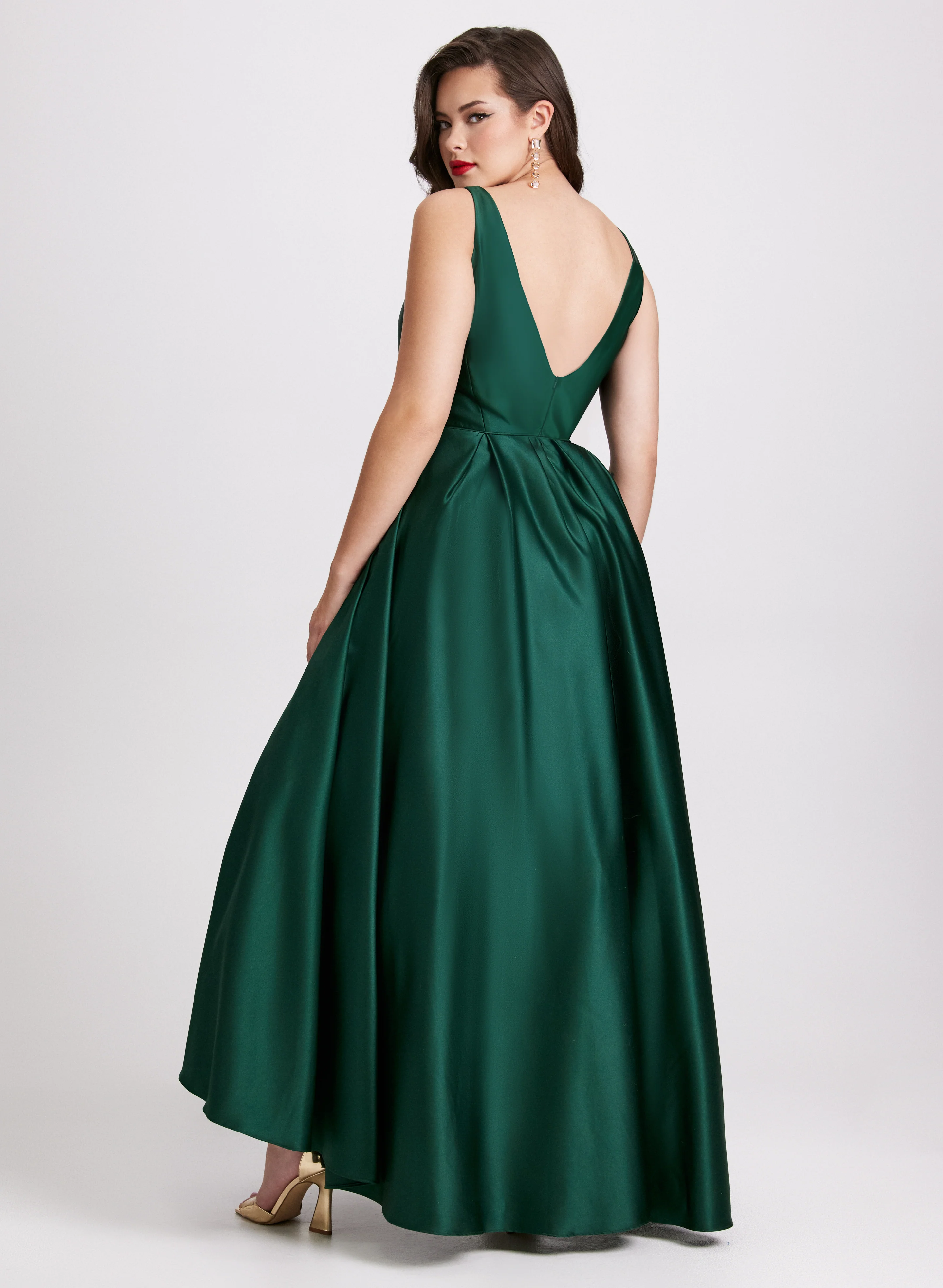 Asymmetric V-Neck Dress - Image 4