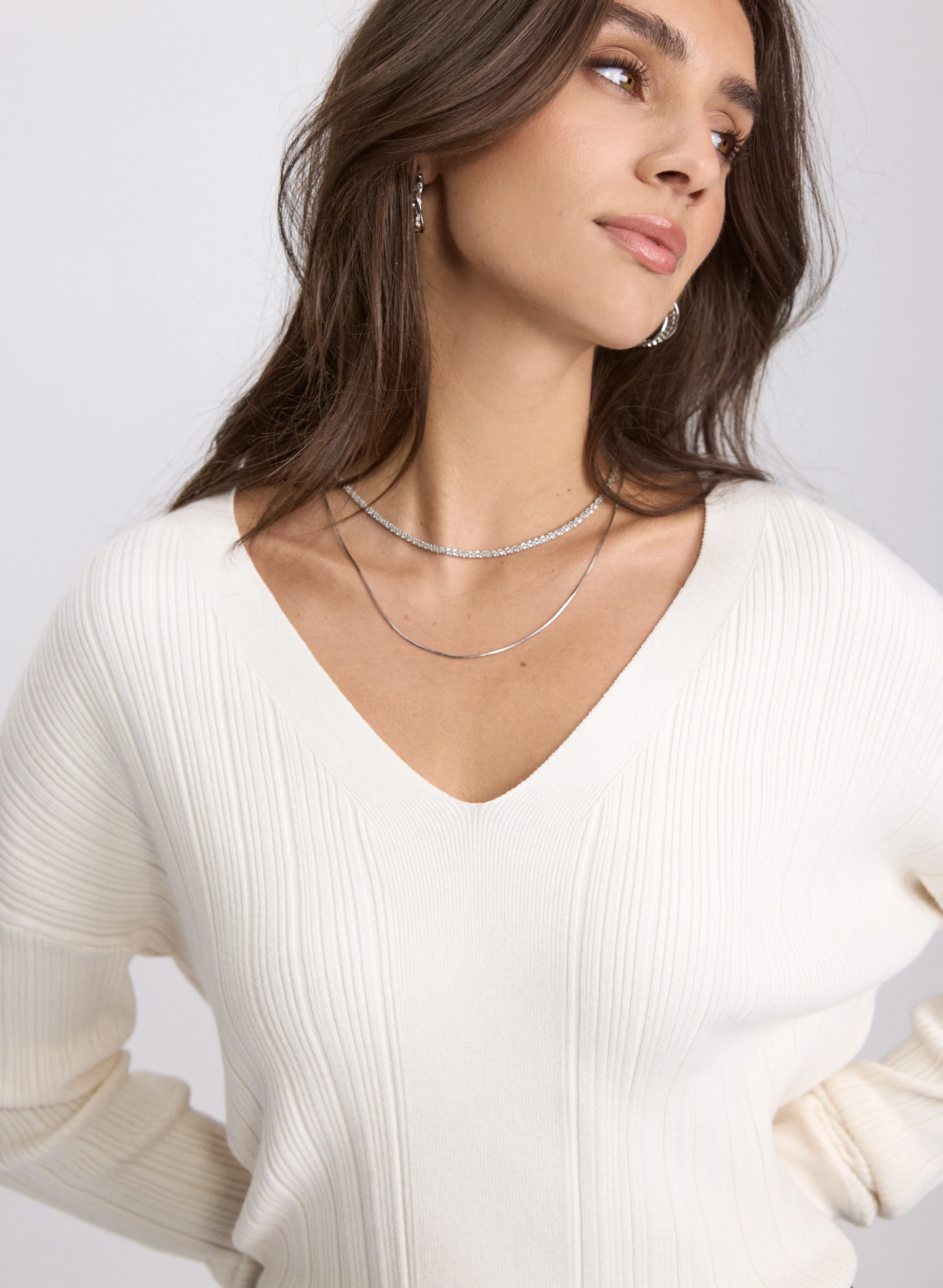 V-Neck Knit Pullover - Image 2