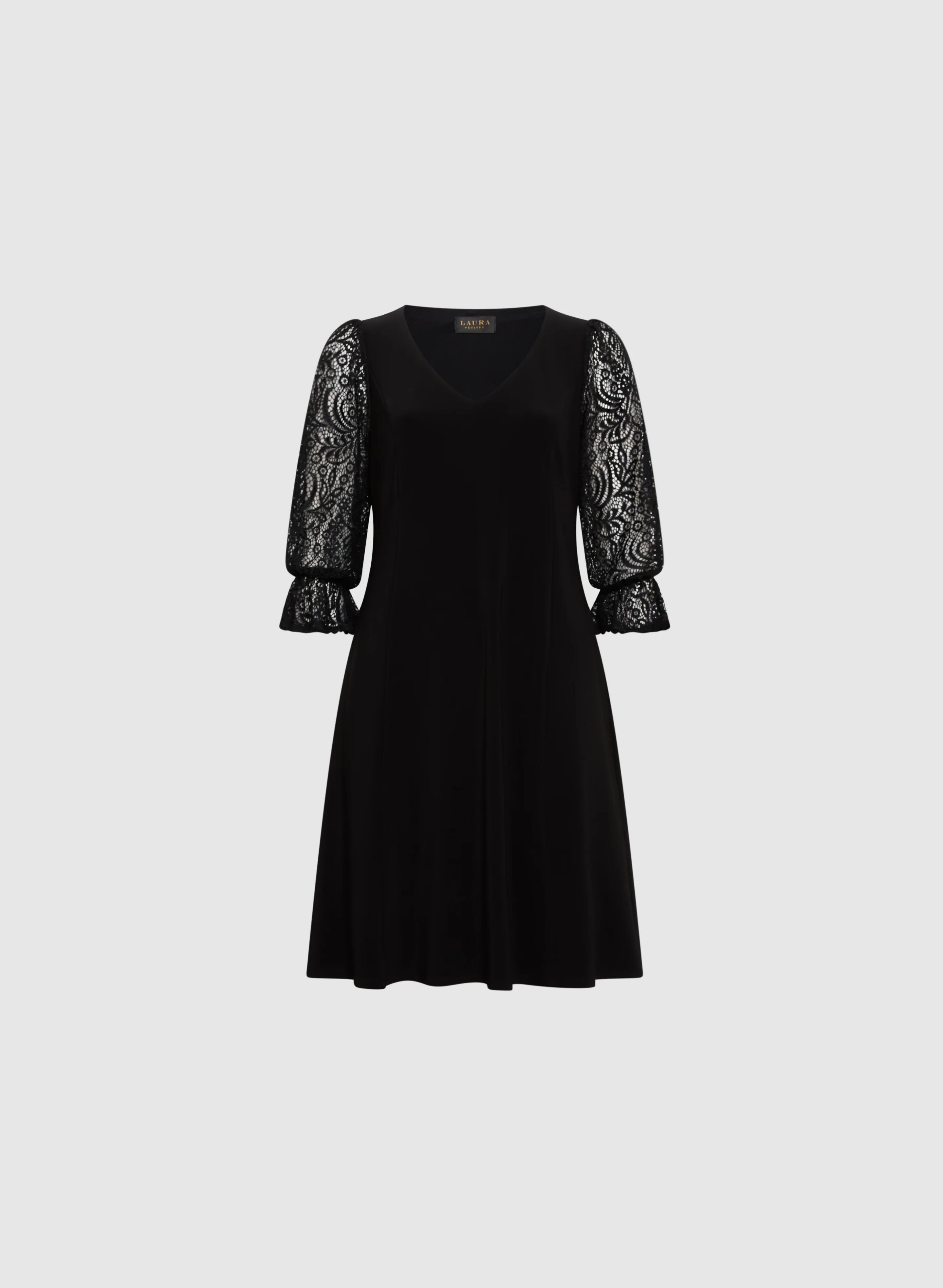 V-Neck Lace Detail Evening Dress - Image 6