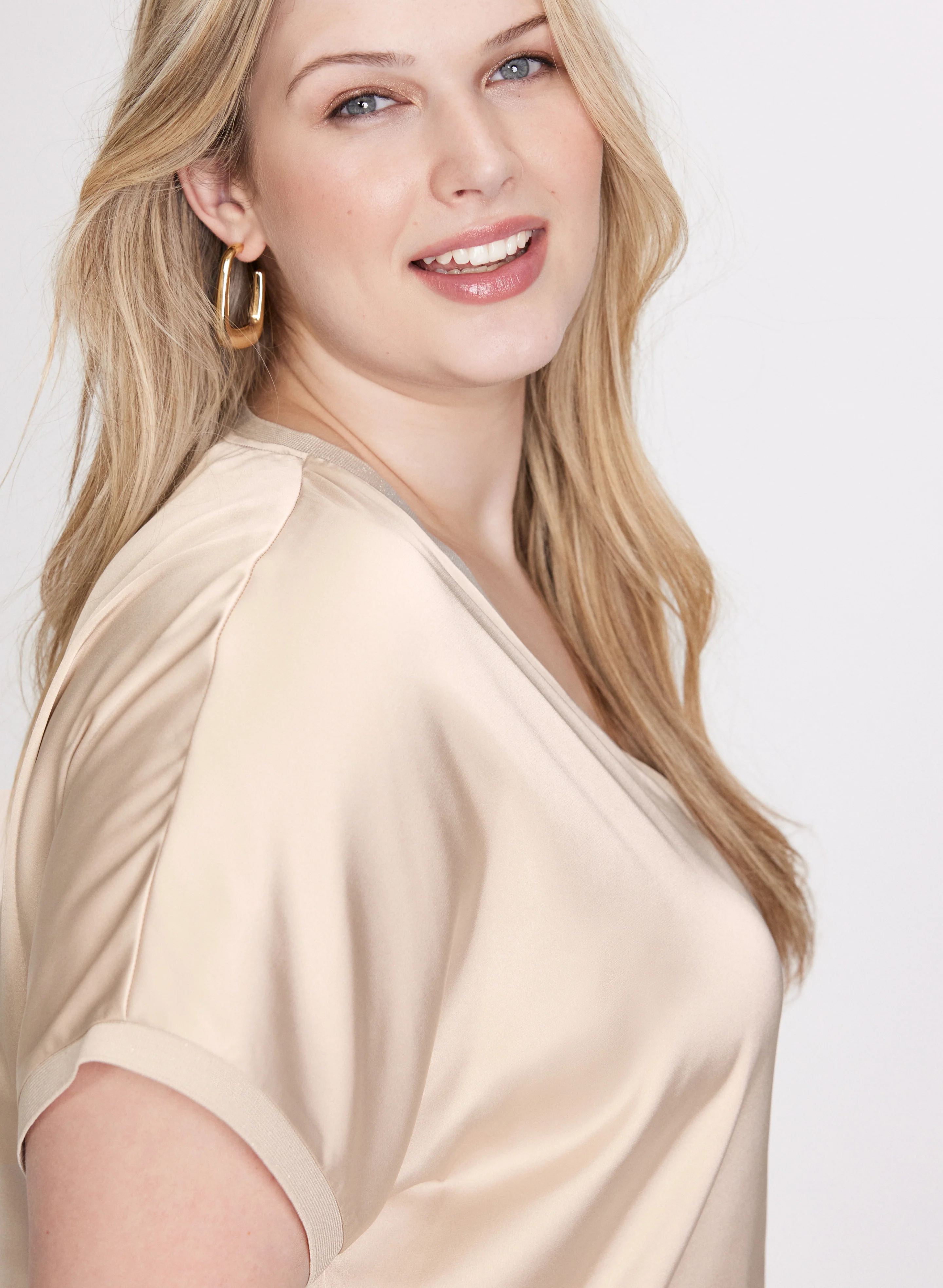 Satin V-Neck Blouse - Image 2