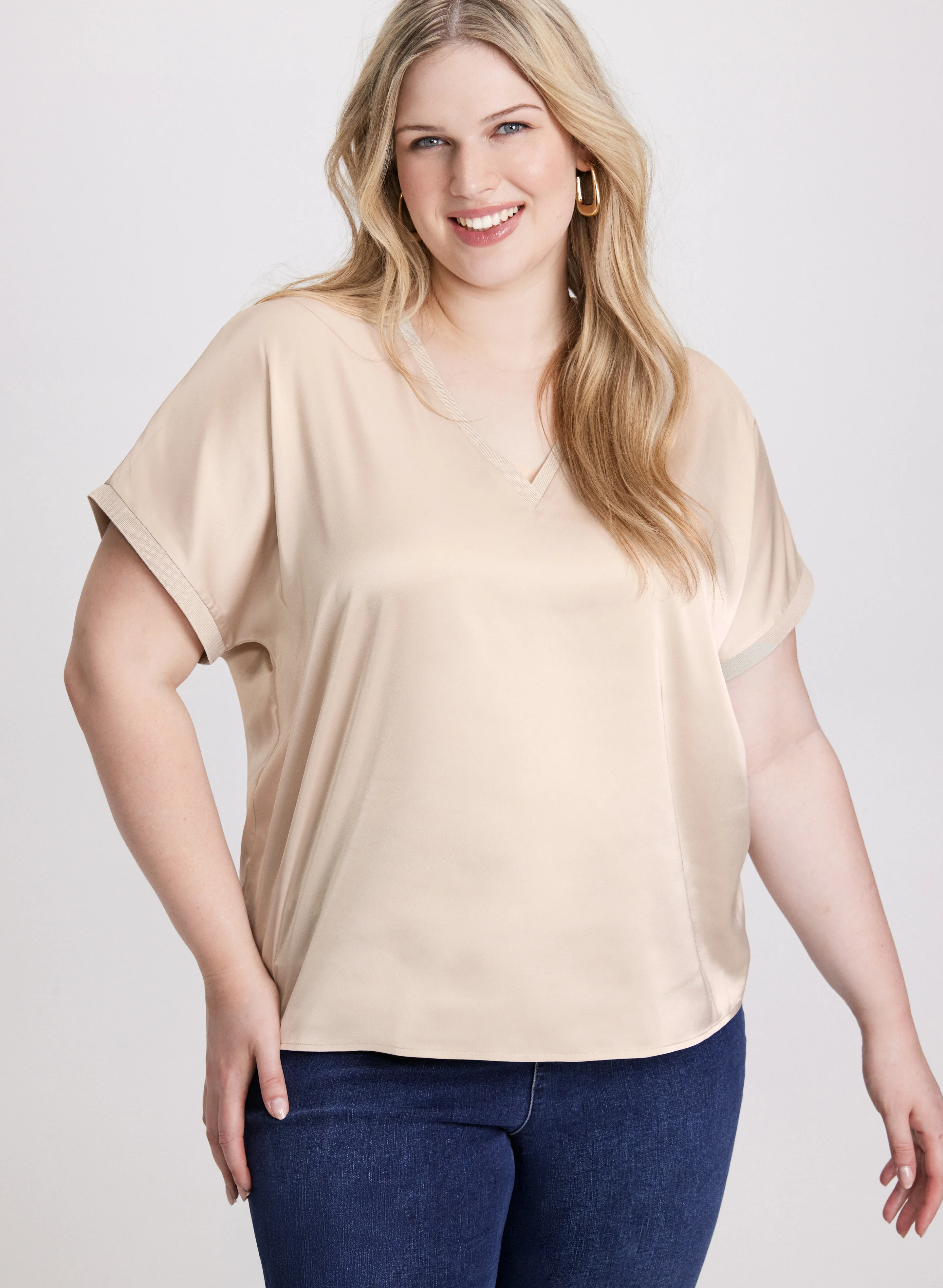 Satin V-Neck Blouse - Image 5
