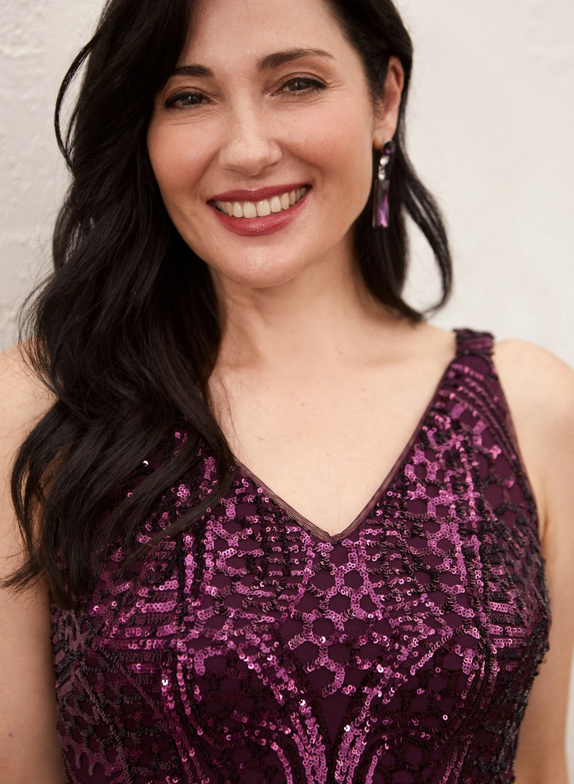 V-Neck Sequin Dress - Image 3