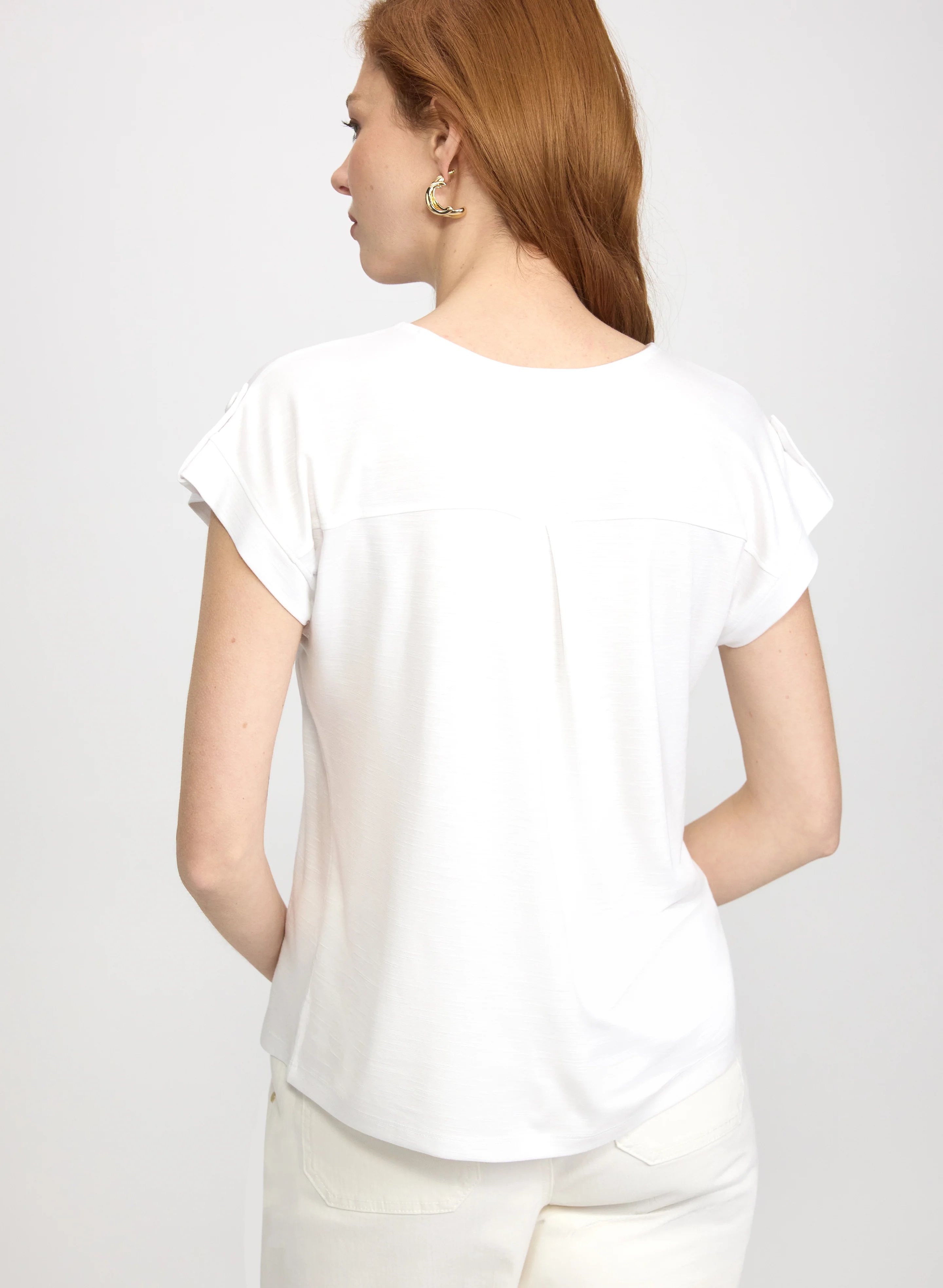 V-Neck Slub T-Shirt - Image 5