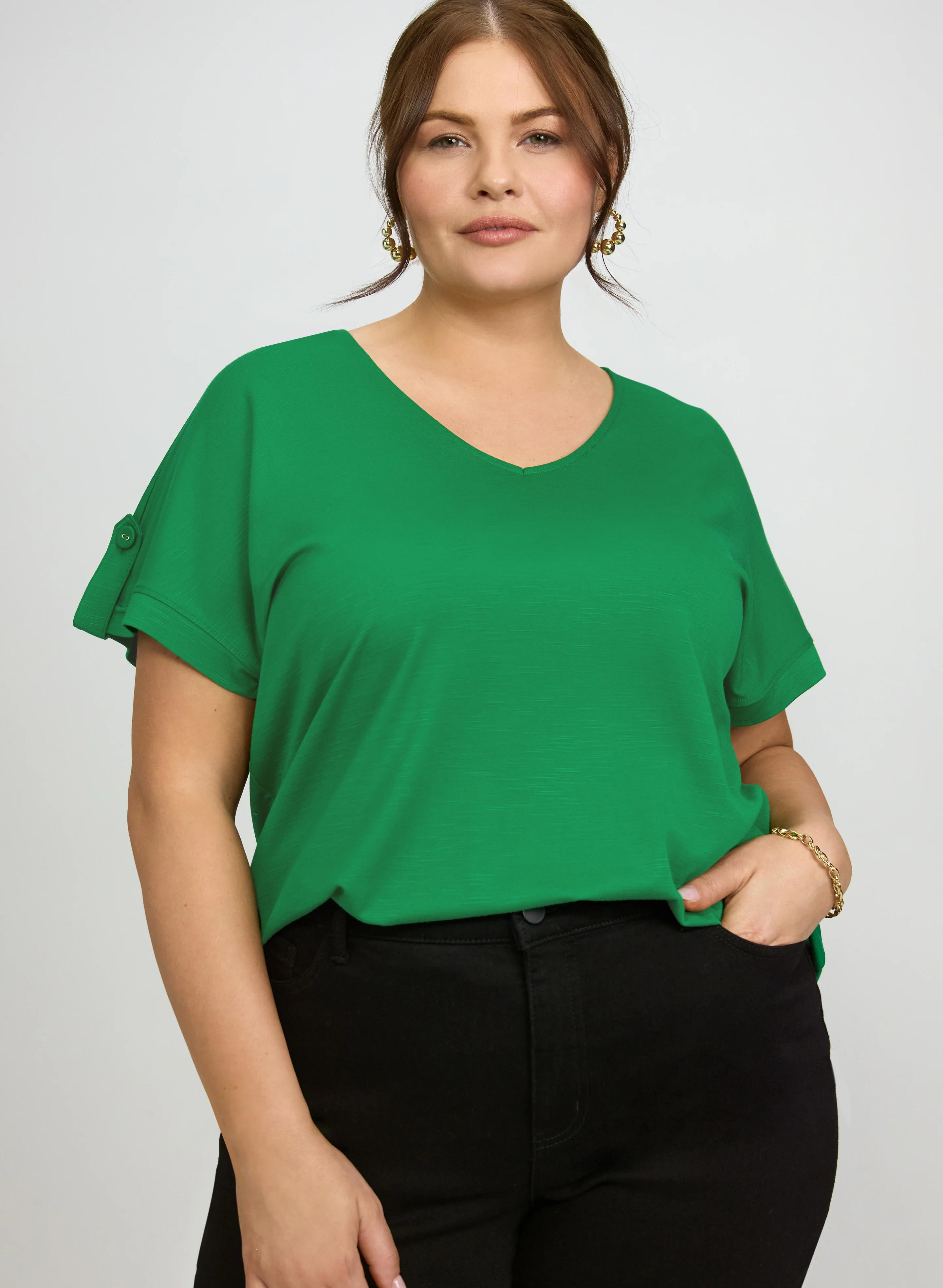 V-Neck Slub T-Shirt