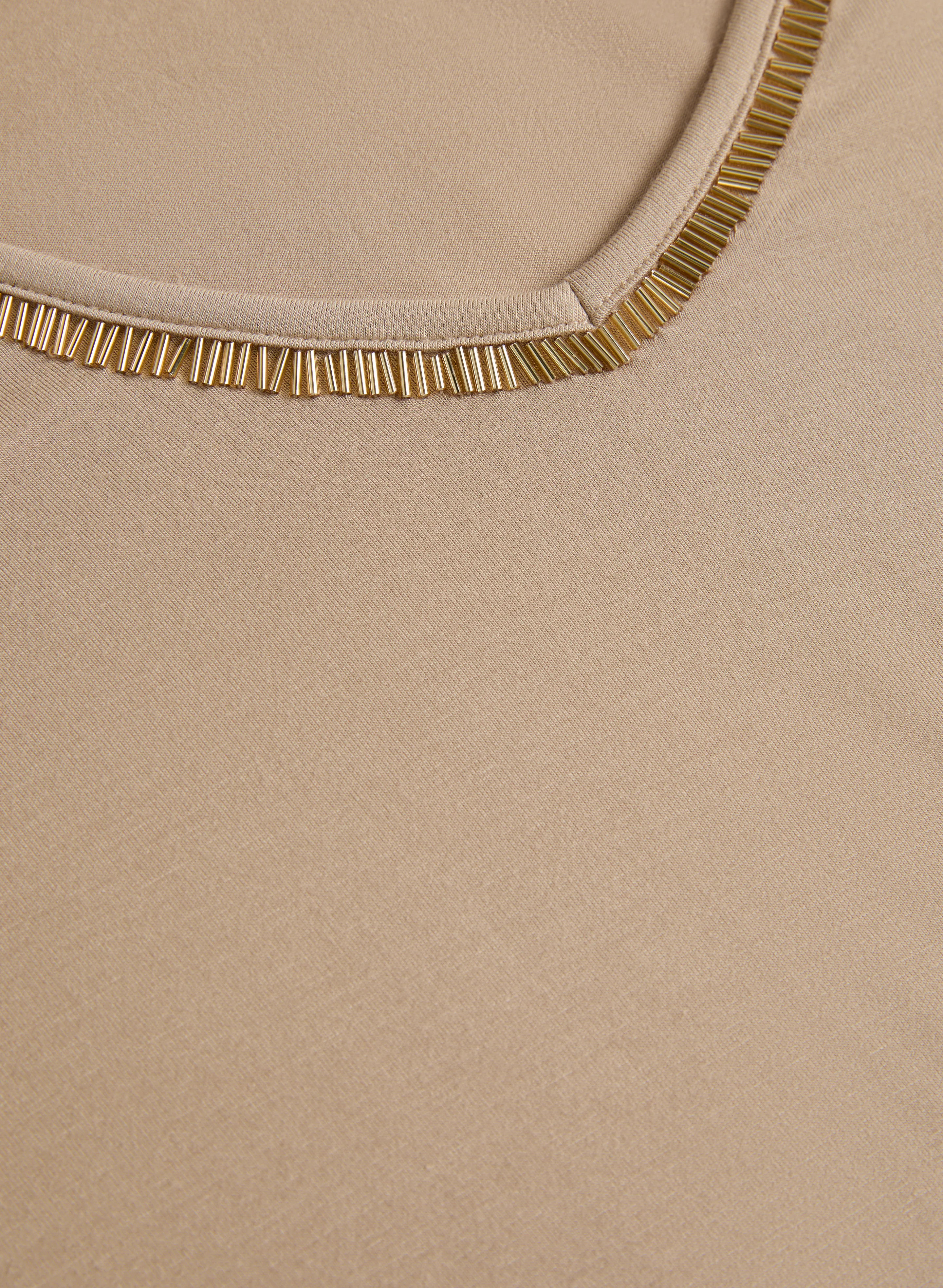 V-Neck Tee With Beaded Trim - Image 7