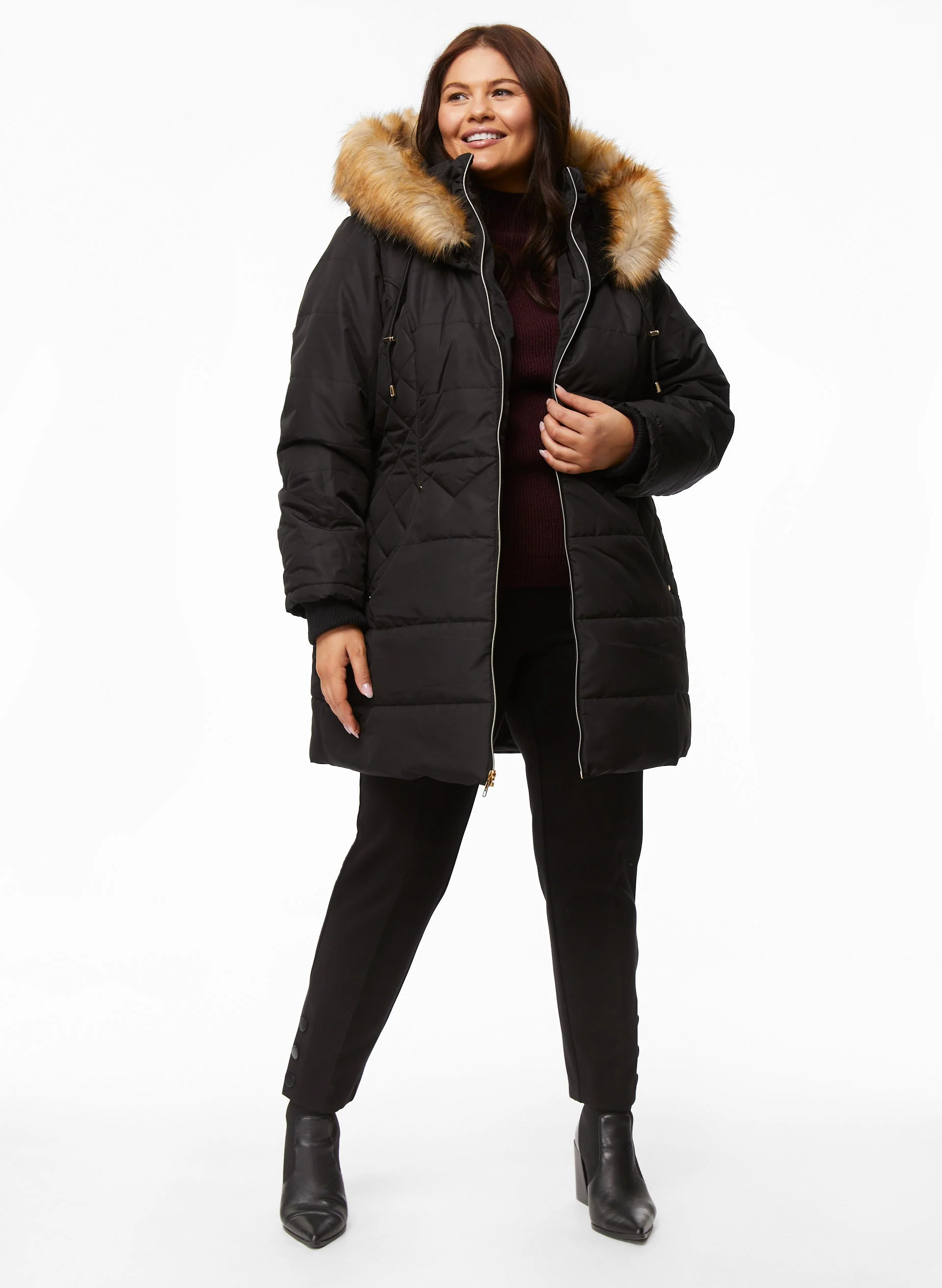Vegan Down Quilted Coat - Image 3