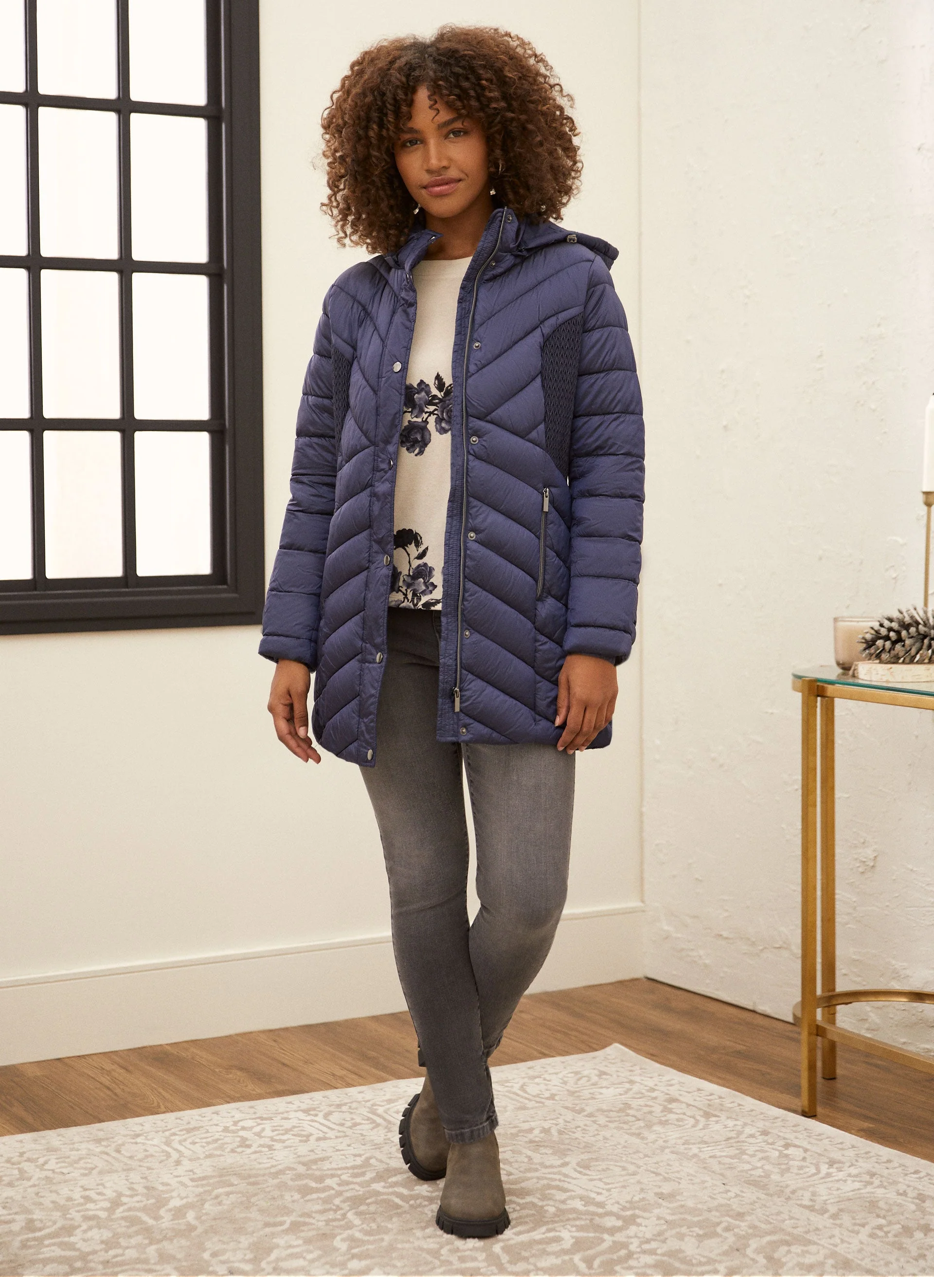 Vegan Down Quilted Coat - Image 3
