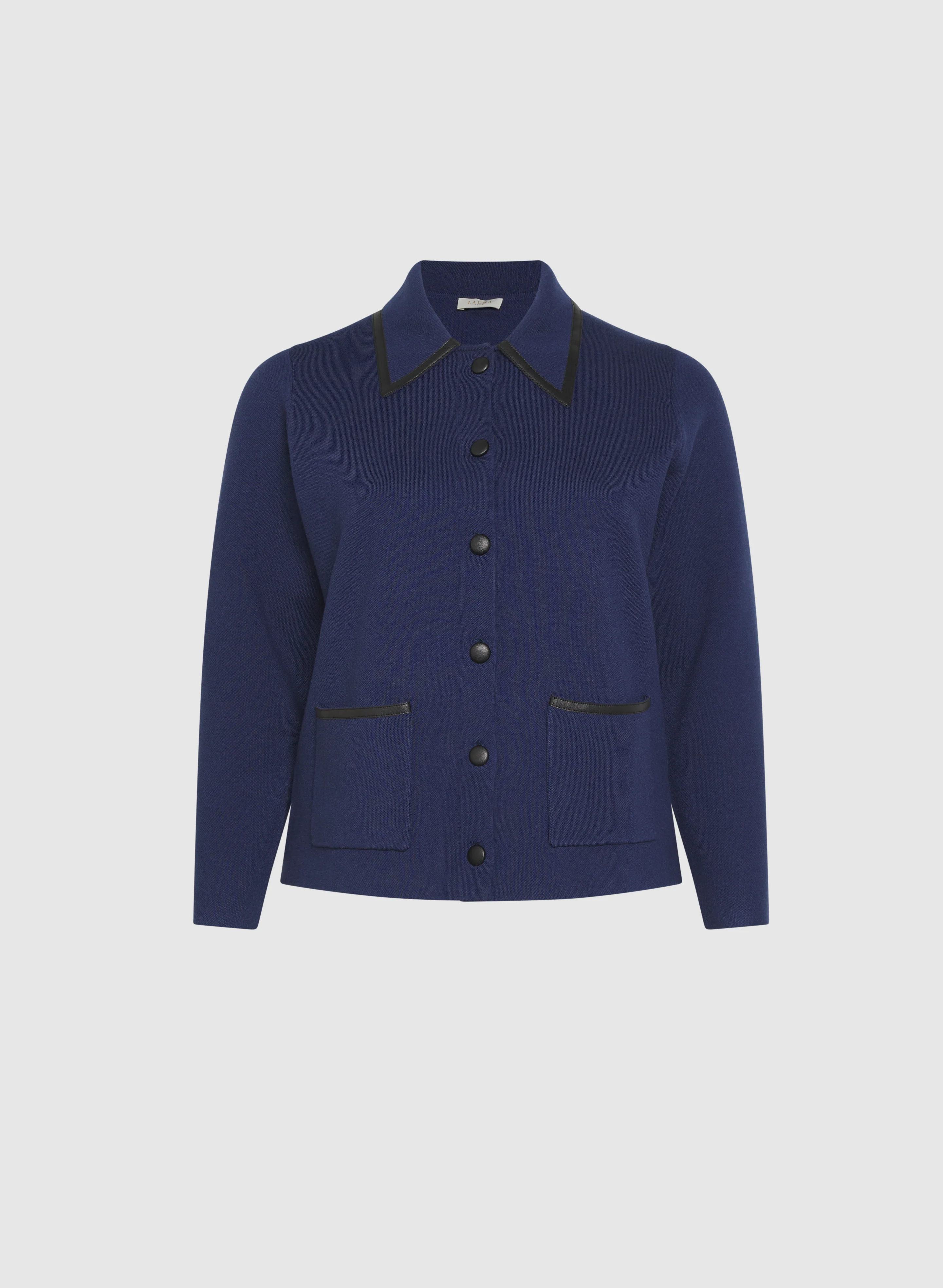 Vegan Leather Detail Cardigan - Image 6