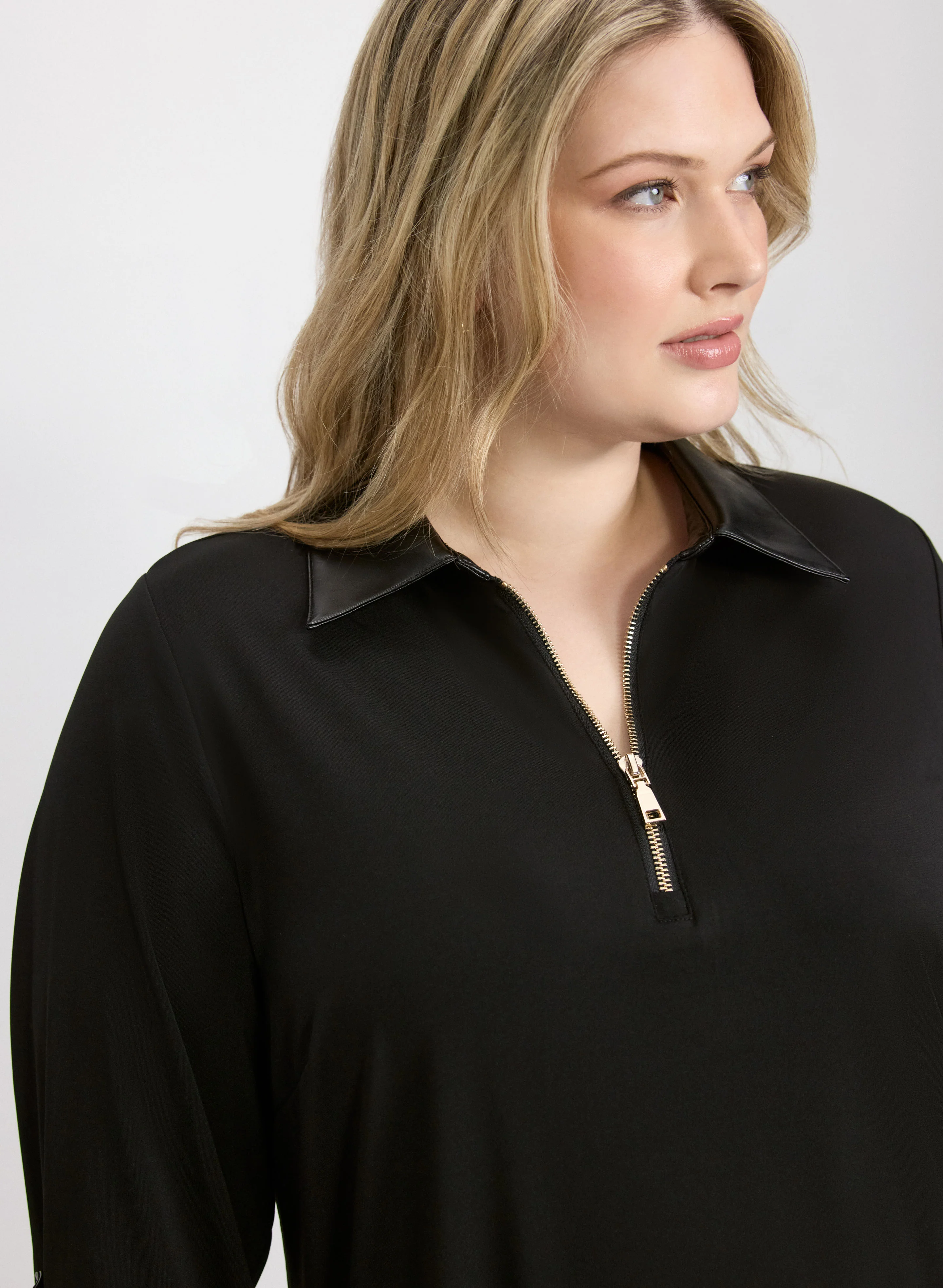 Vegan Leather Detail Top - Image 5