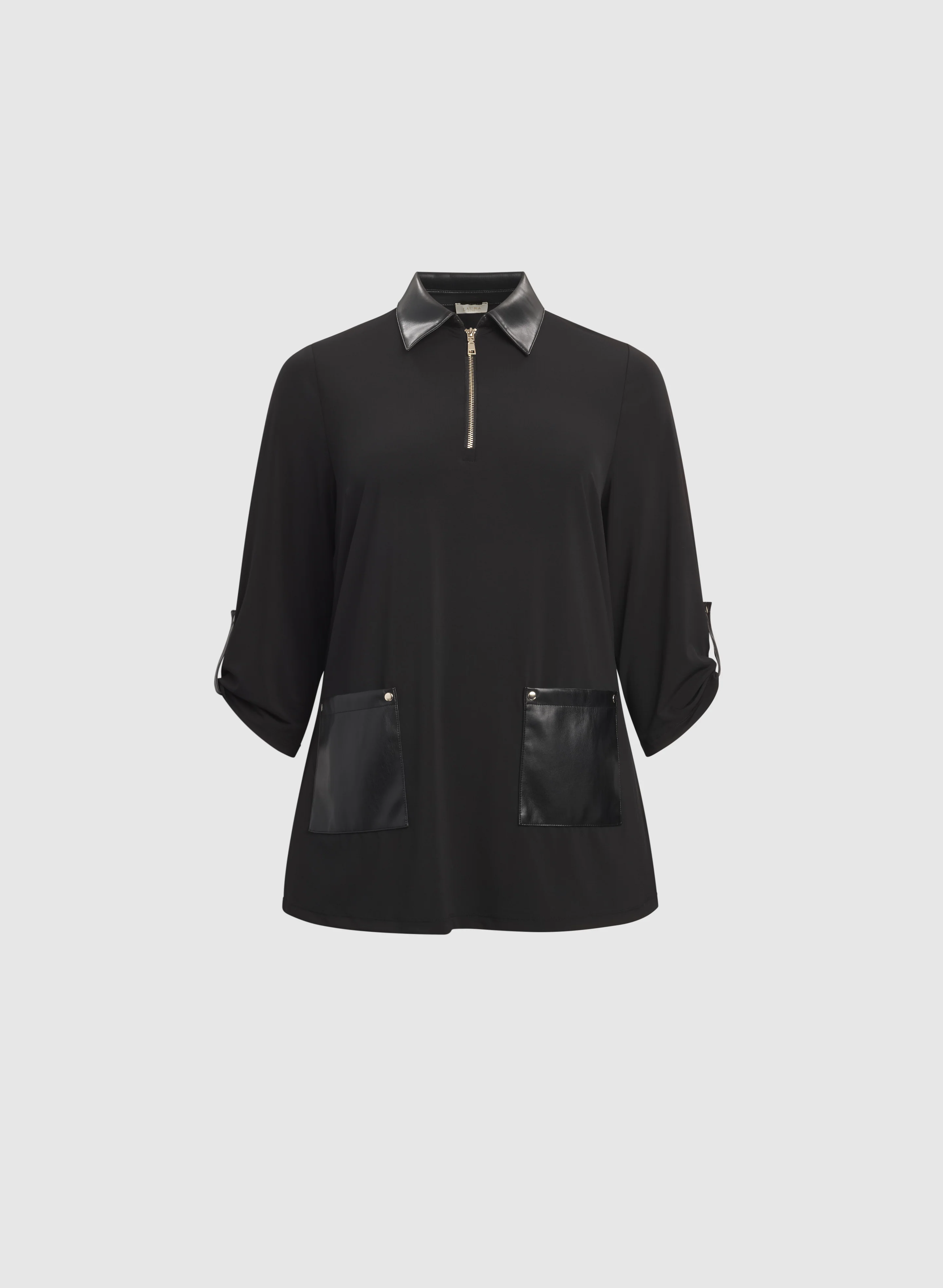 Vegan Leather Detail Top - Image 7