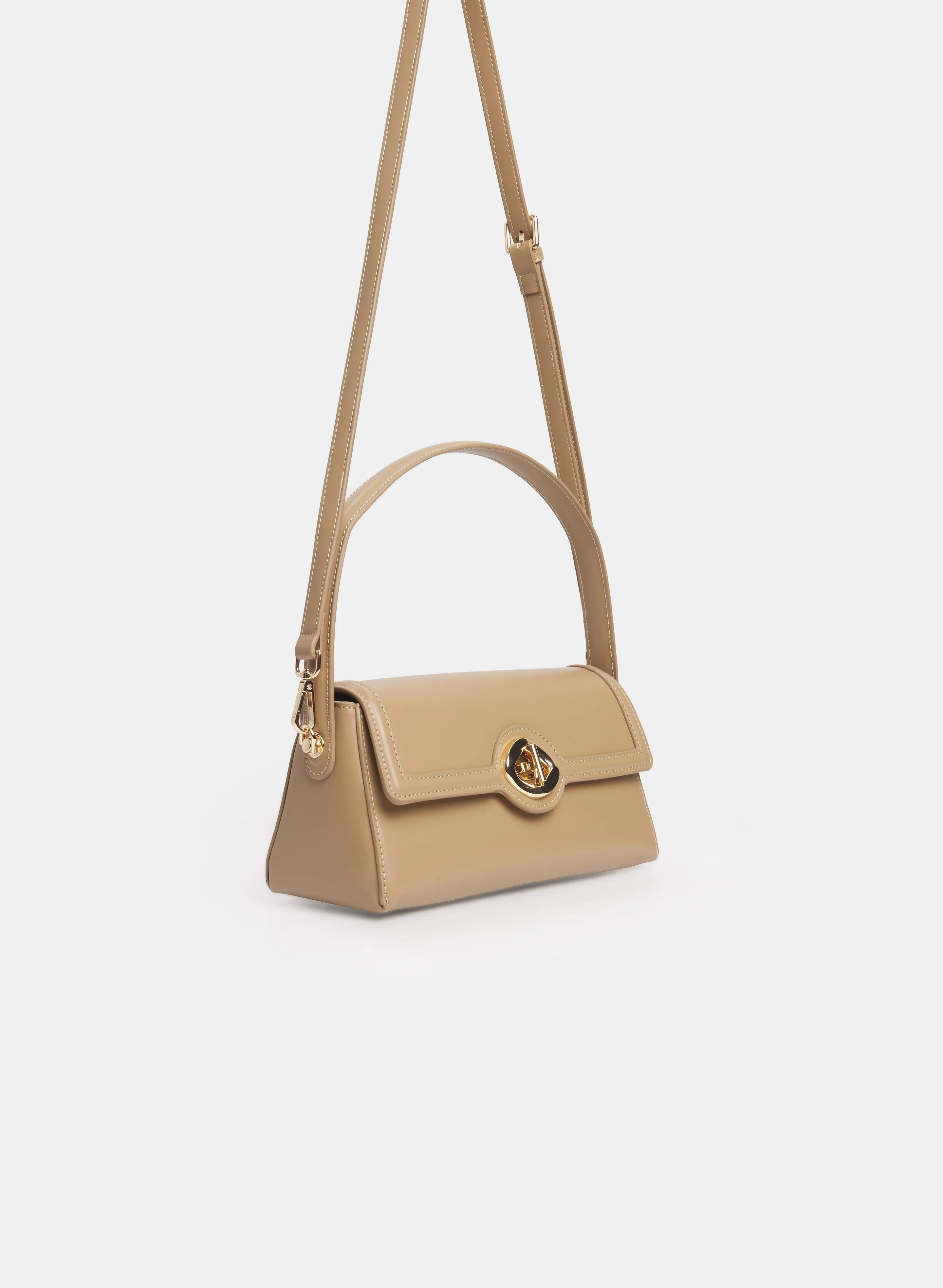 Vegan Leather Elongated Handbag - Image 3