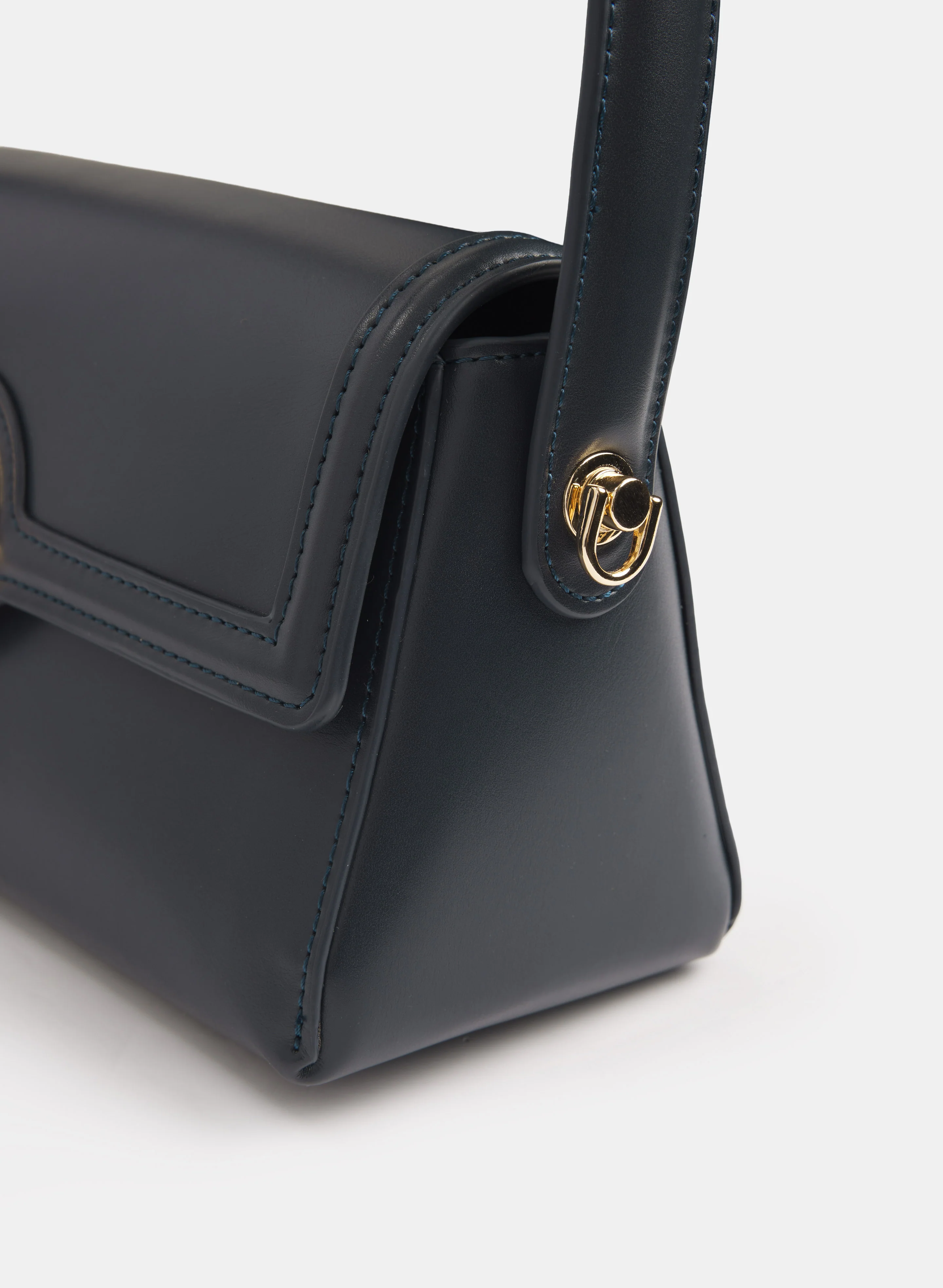 Vegan Leather Elongated Handbag - Image 5