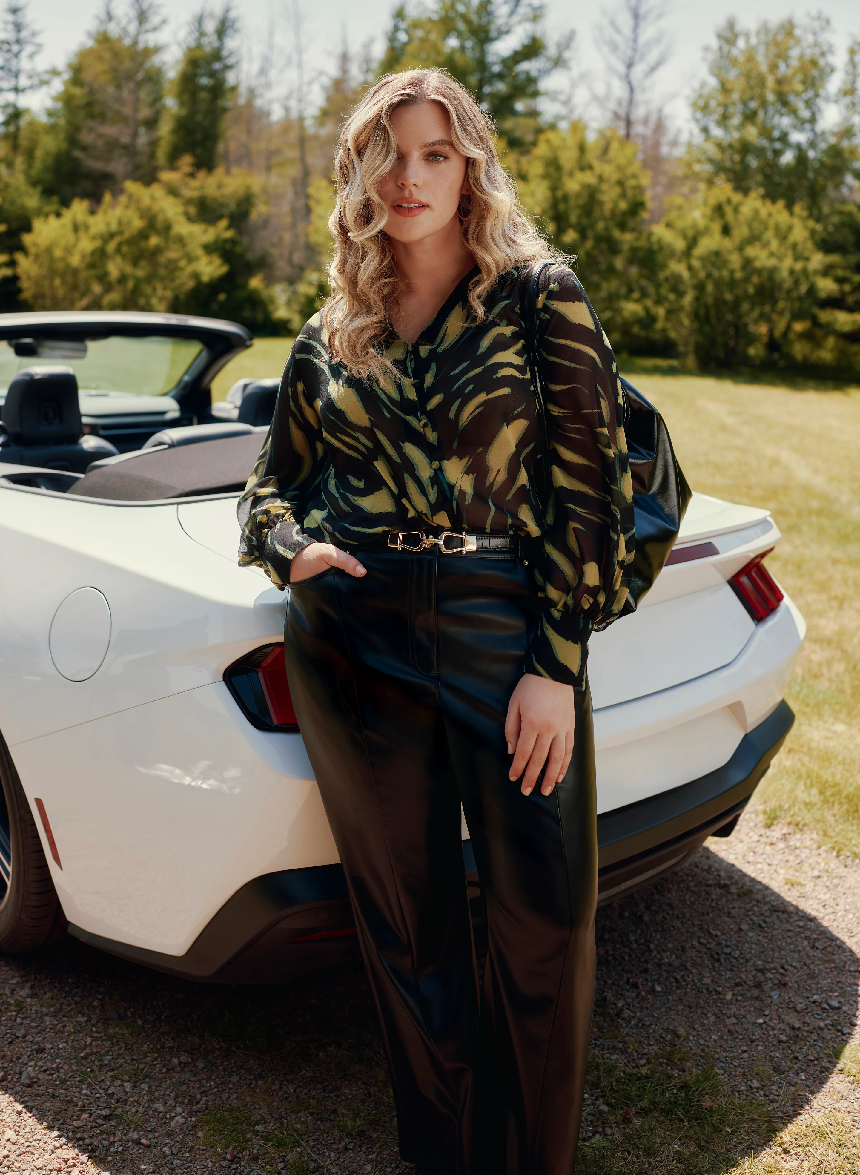 Vegan Leather Flare-Leg Pants - Image 12