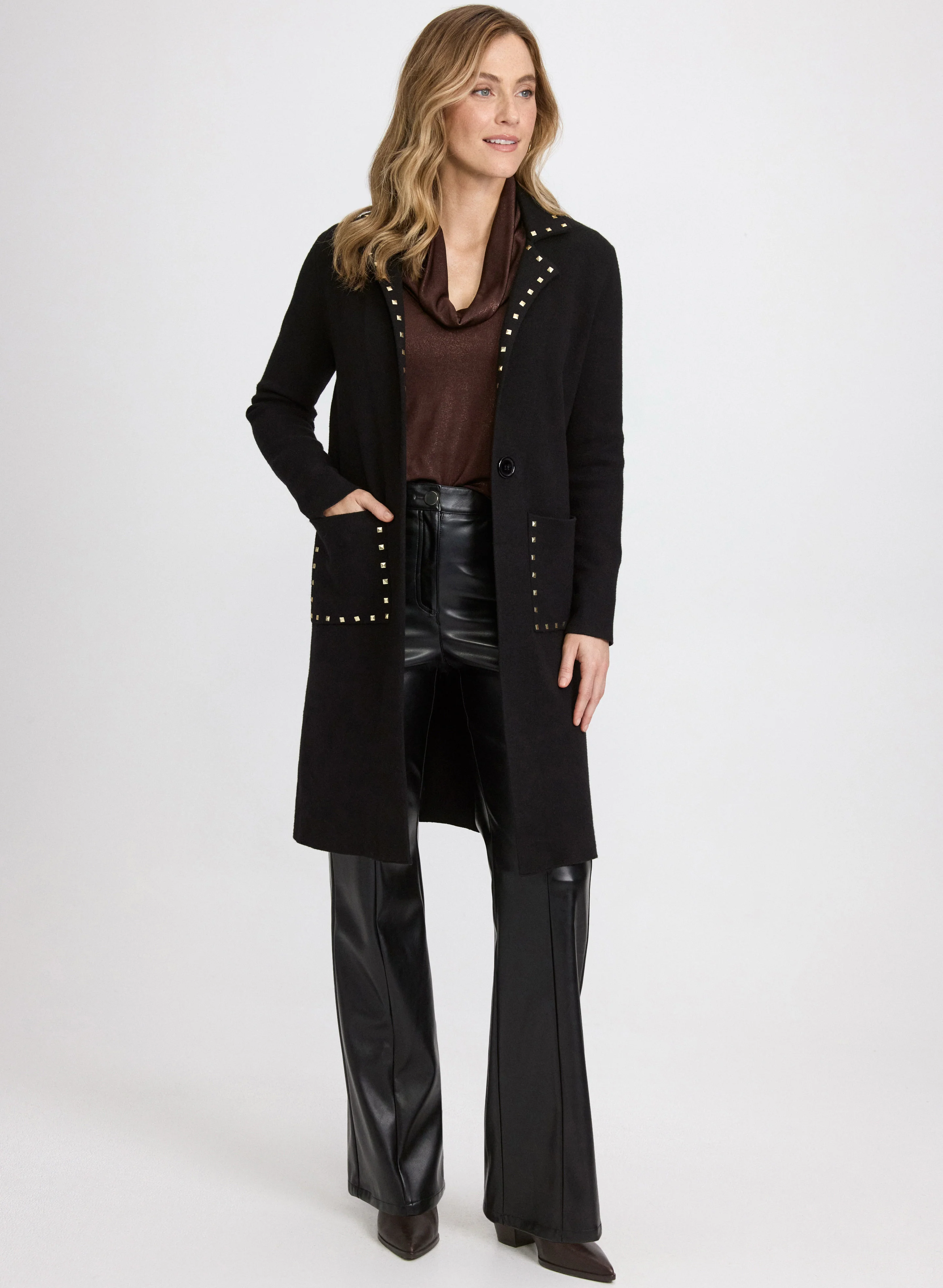Vegan Leather Flare-Leg Pants - Image 4