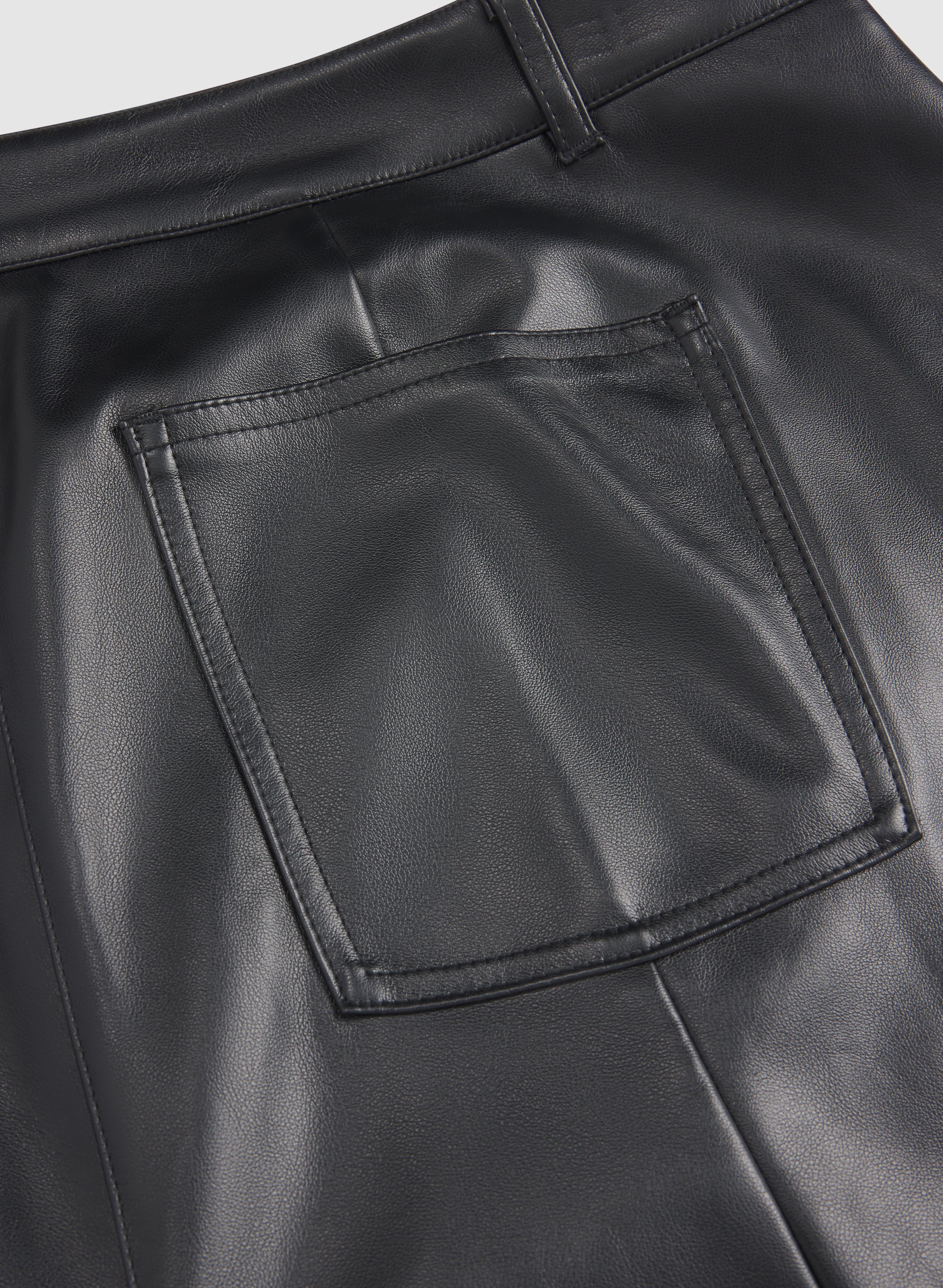 Vegan Leather Flare-Leg Pants - Image 8