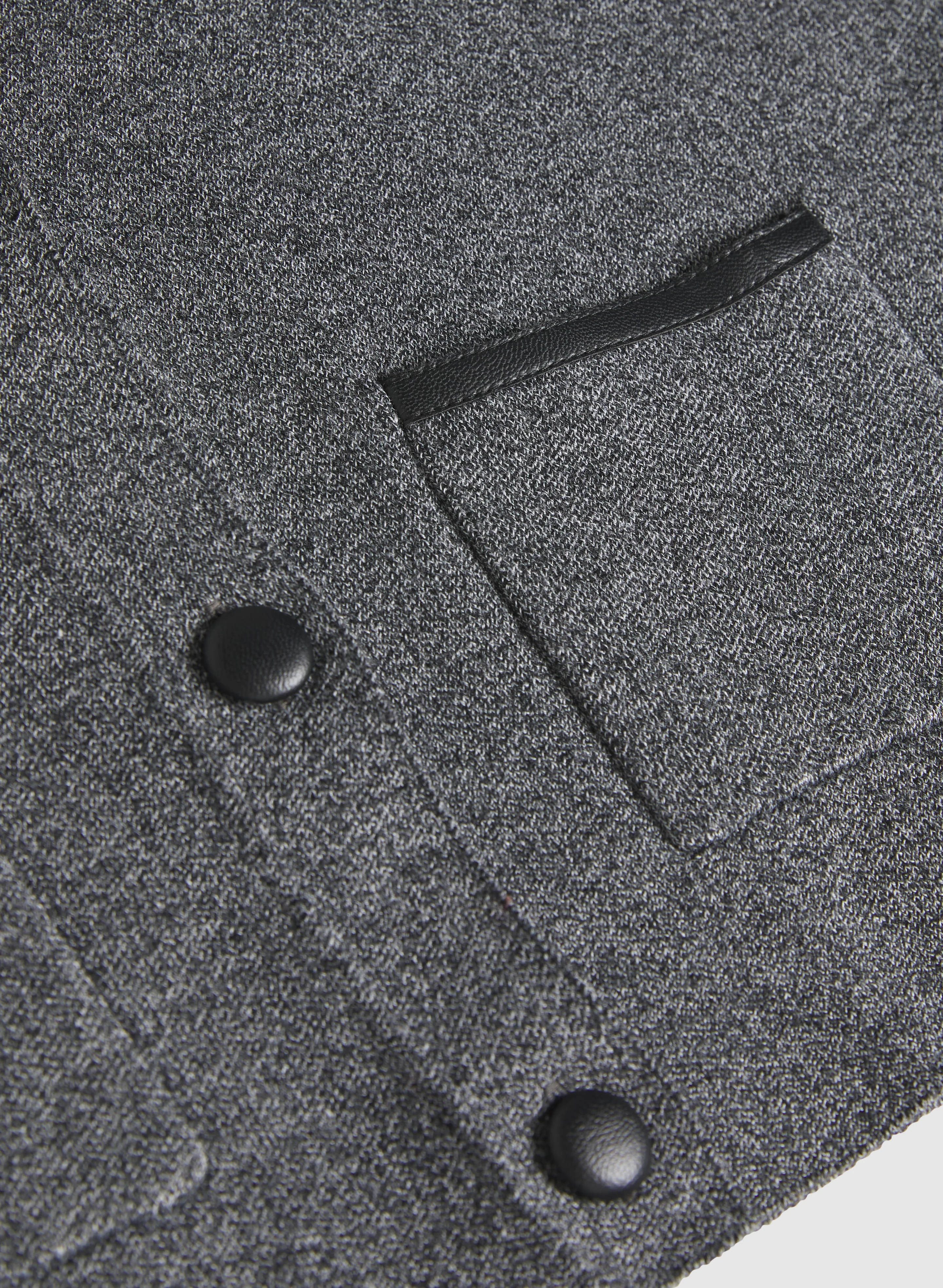 Vegan Leather Trim Cardigan - Image 7