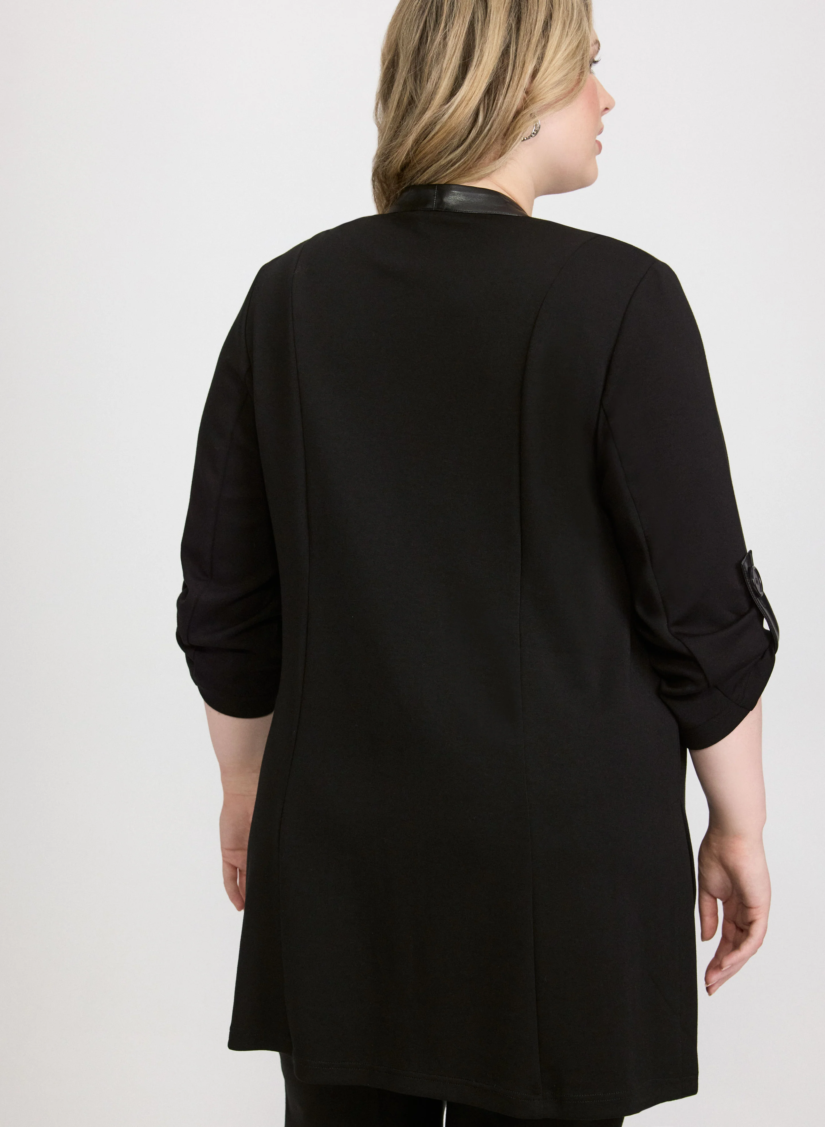 Vegan Leather Trim Open Top - Image 4
