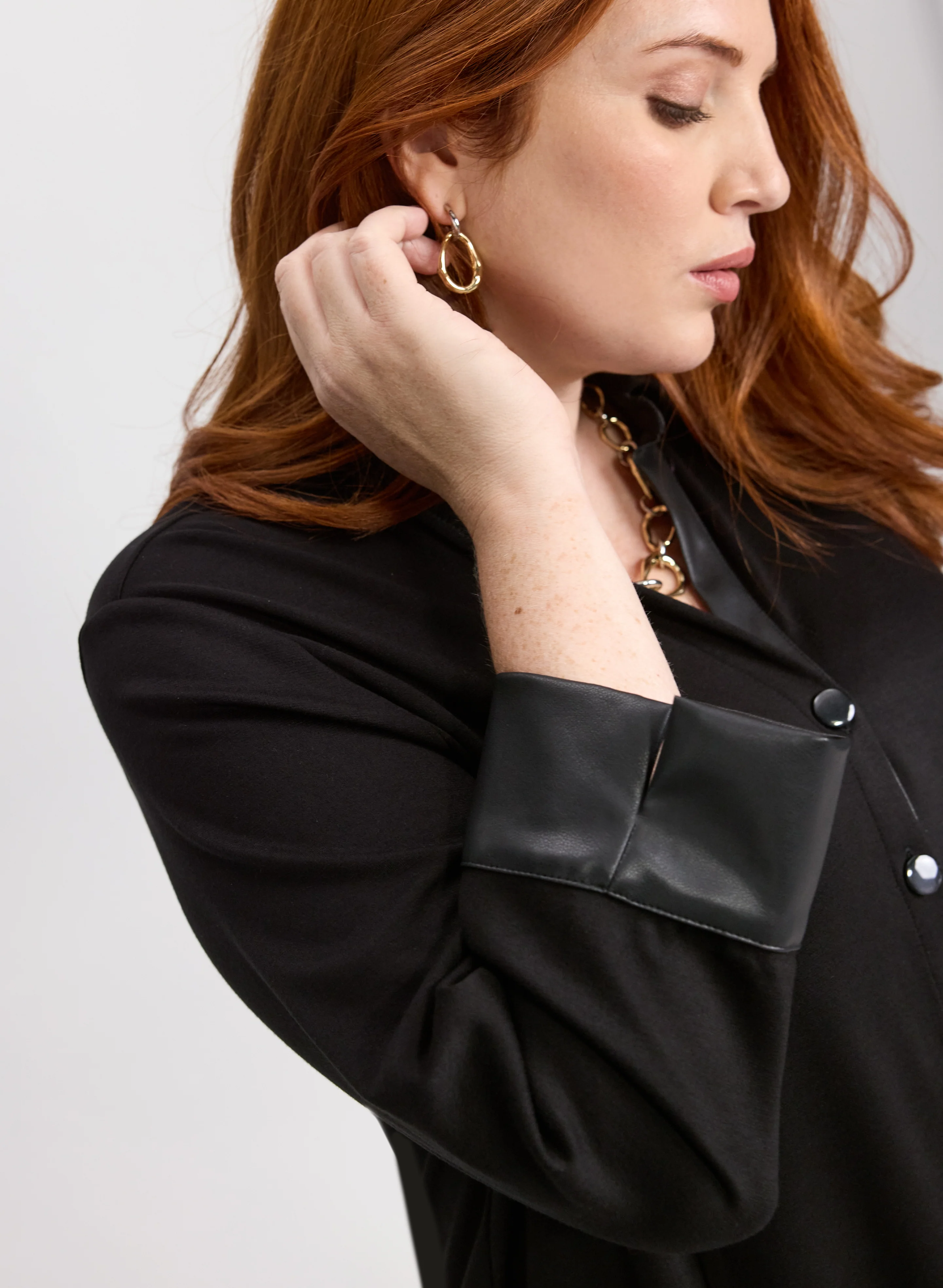 Vegan Leather Trim Top - Image 2