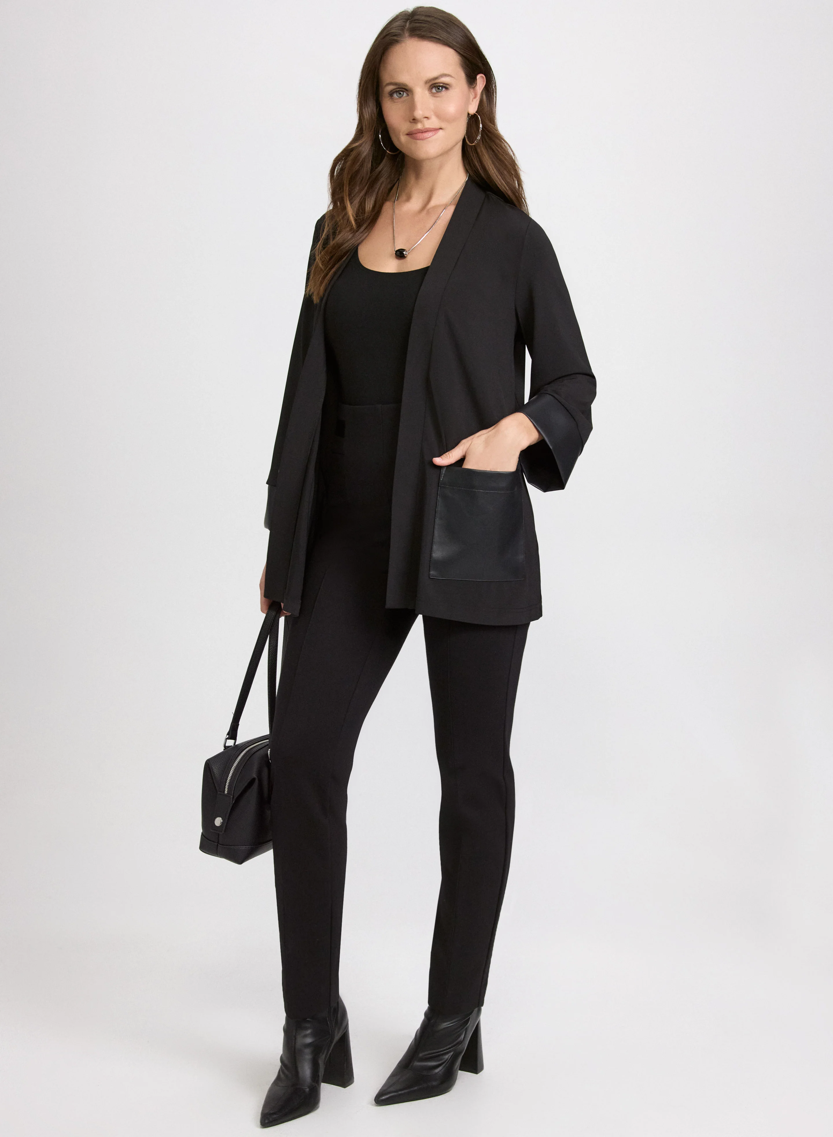 Vegan Leather Trim Top - Image 3