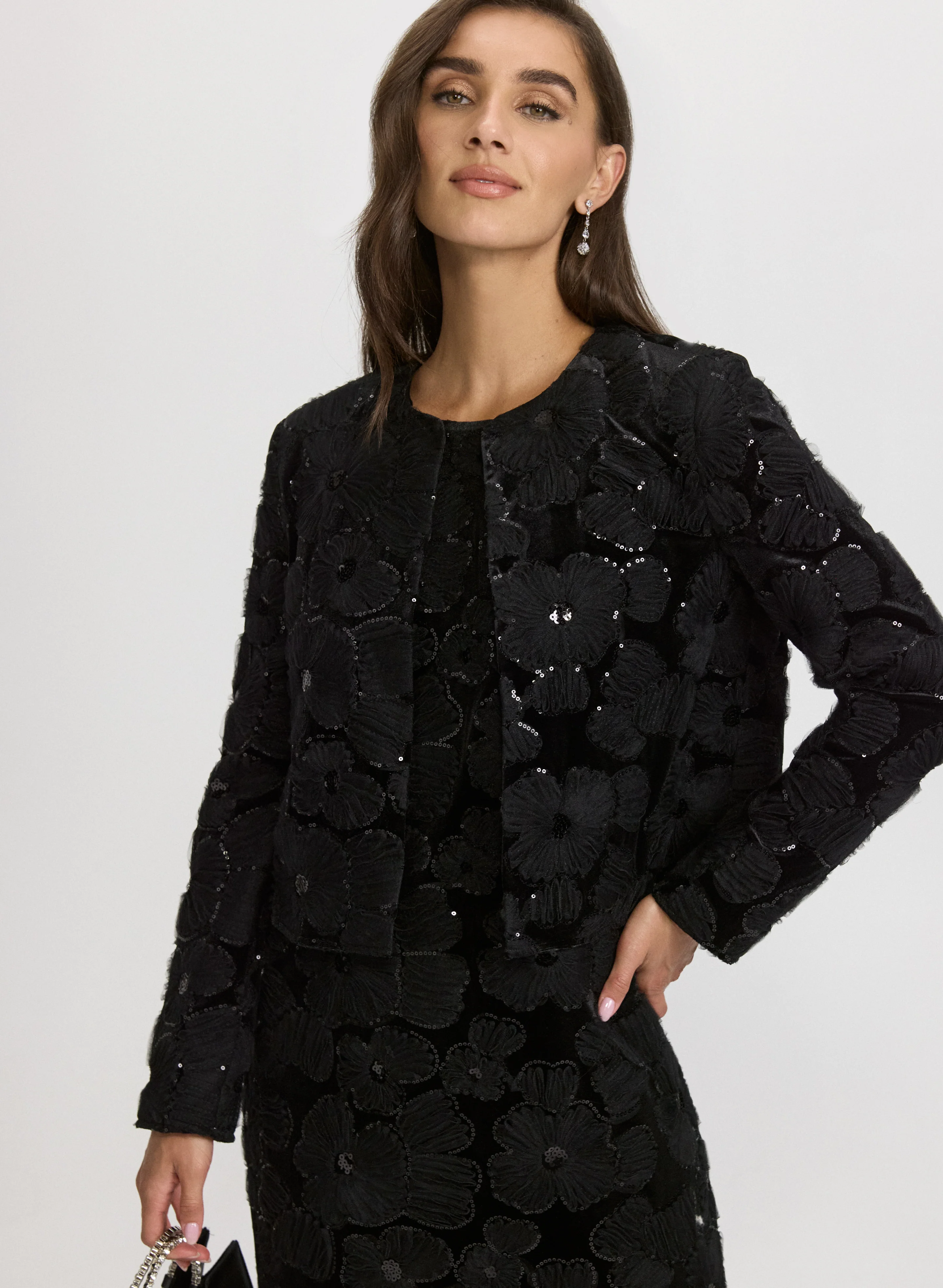 Velour Embroidered Bolero