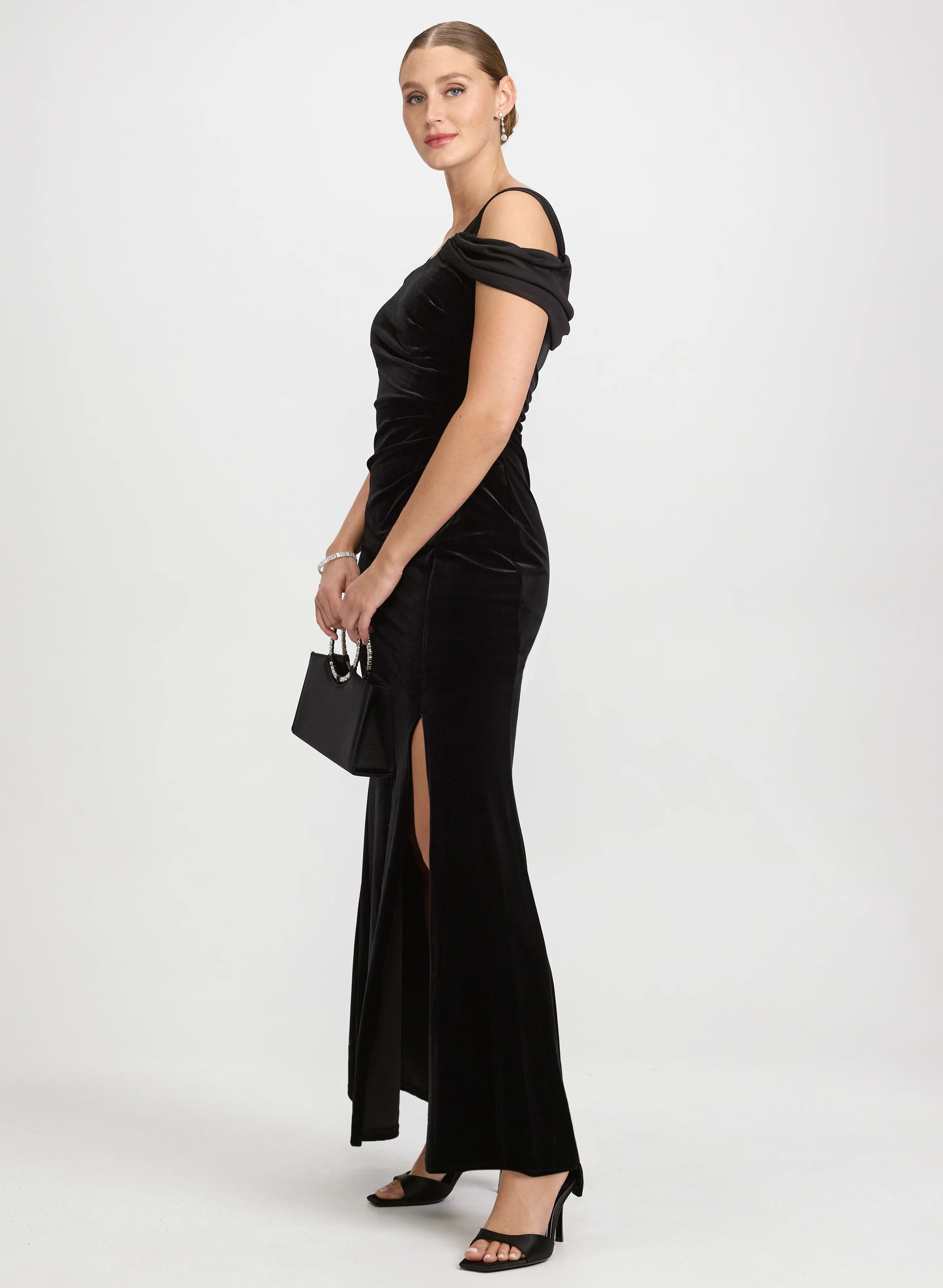 Velvet Cold-Shoulder Dress - Image 2