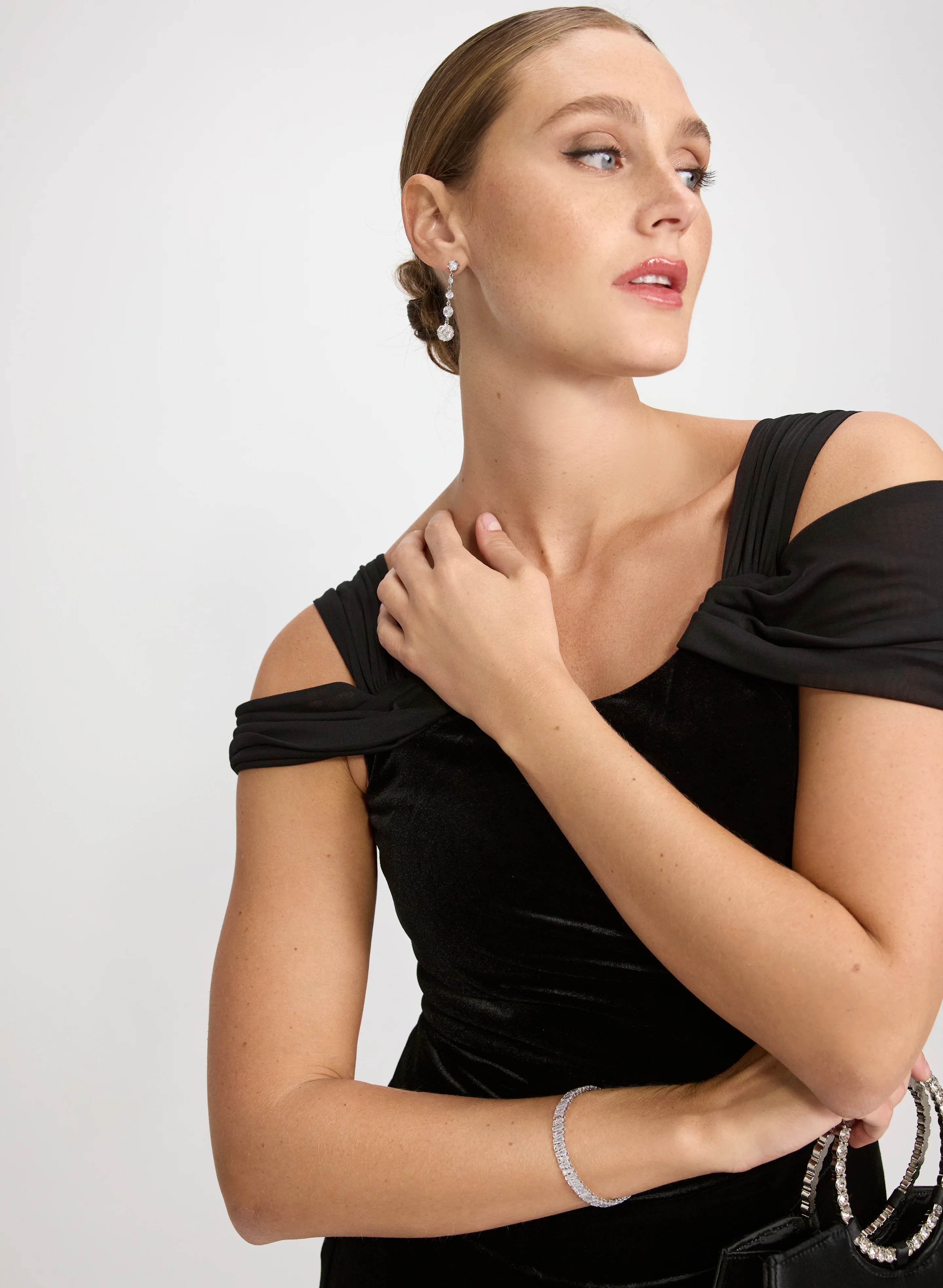 Velvet Cold-Shoulder Dress - Image 3