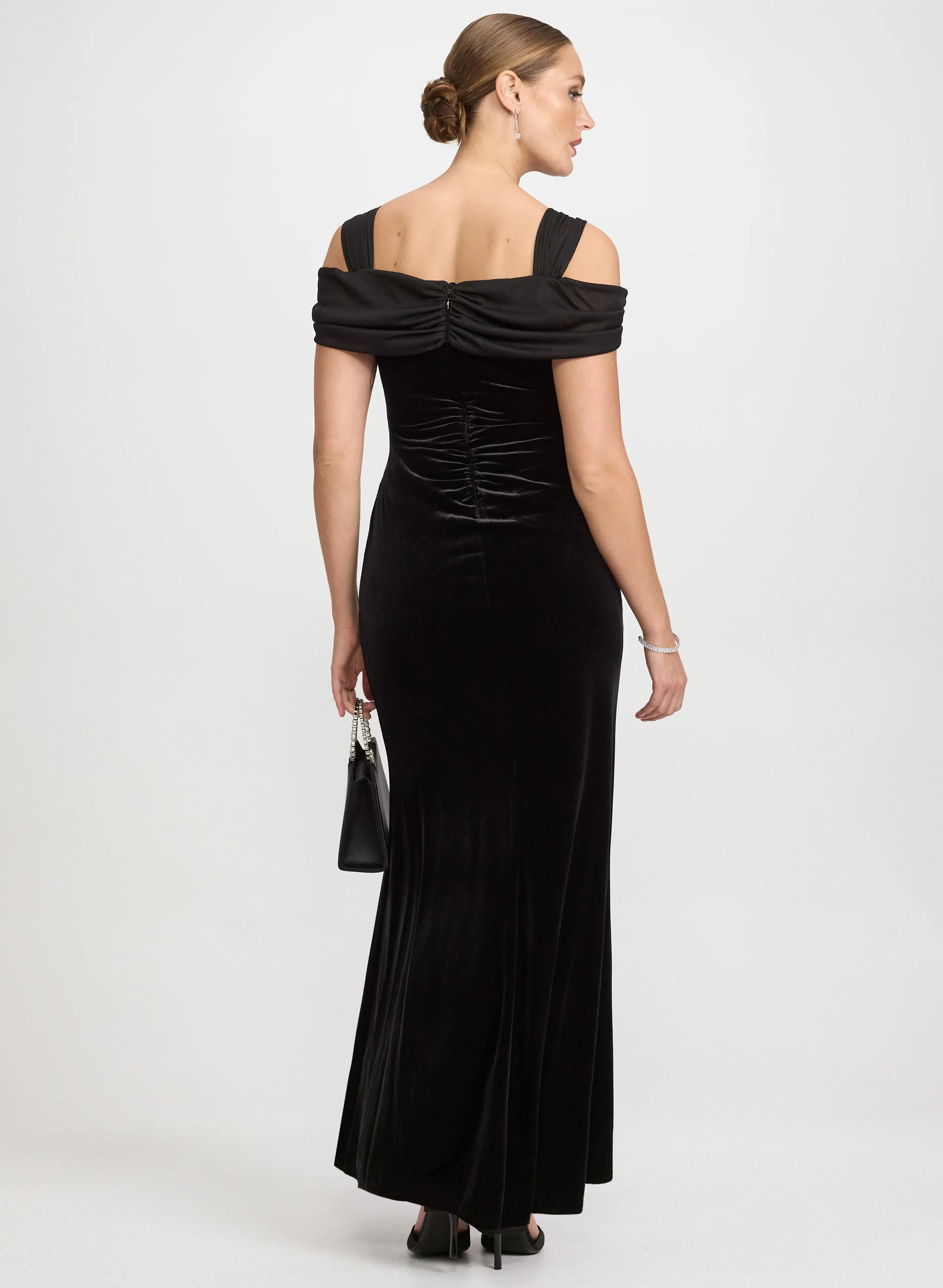 Velvet Cold-Shoulder Dress - Image 4