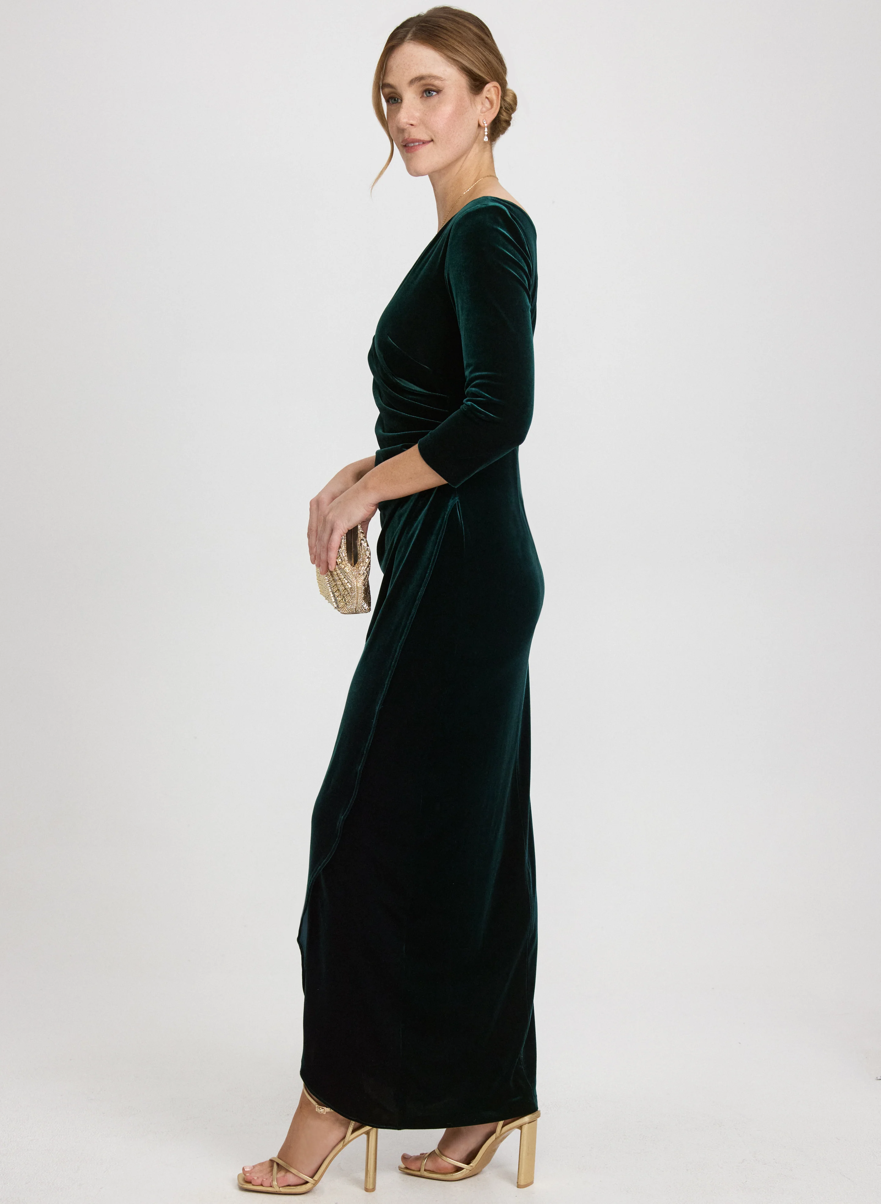 Velvet Overlay Dress - Image 3