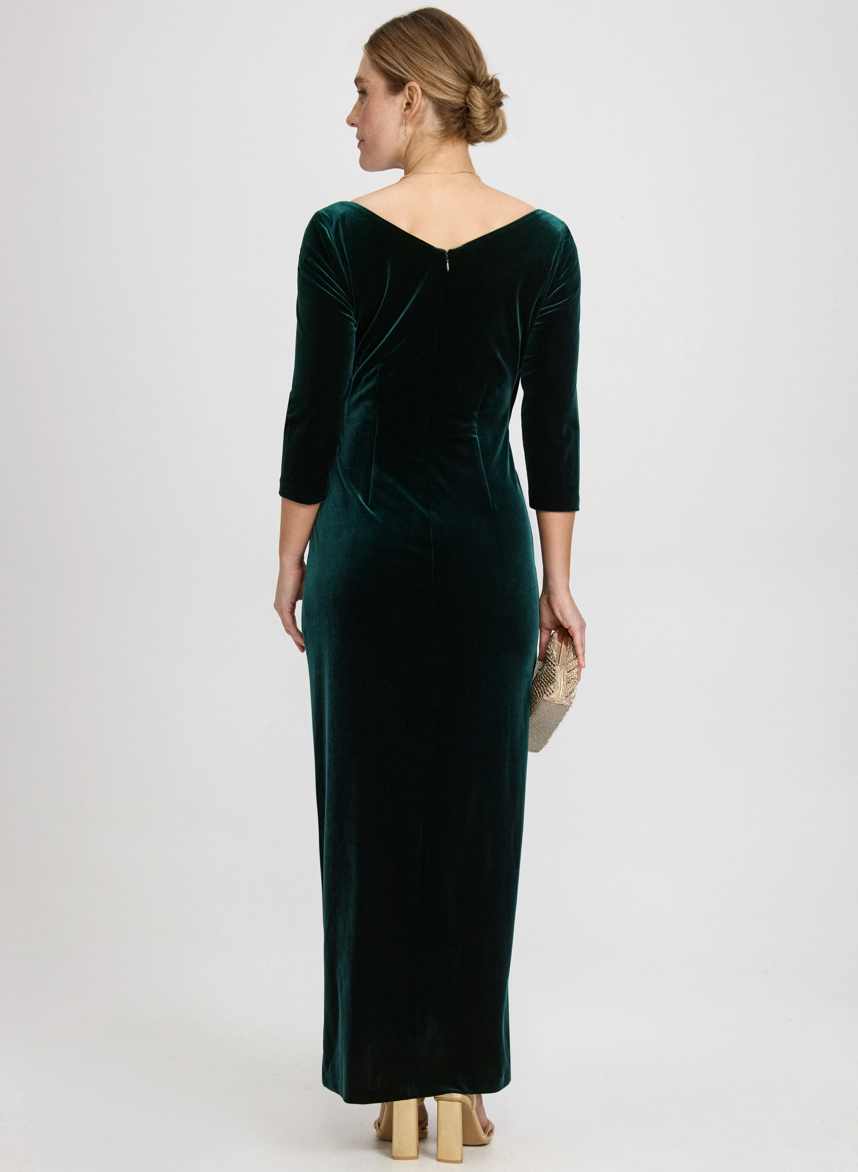 Velvet Overlay Dress - Image 4