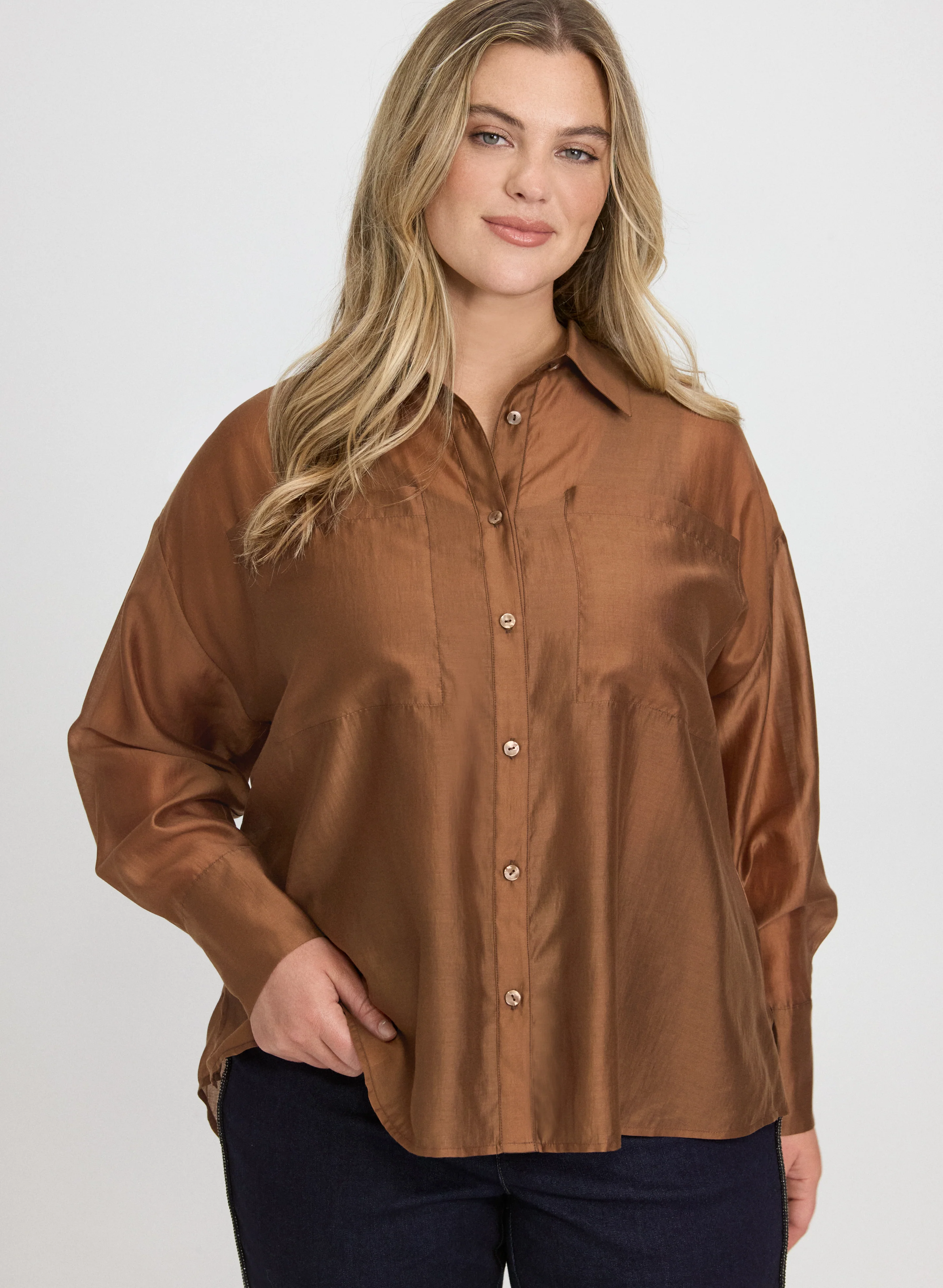 Voile Button-Down Blouse - Image 6