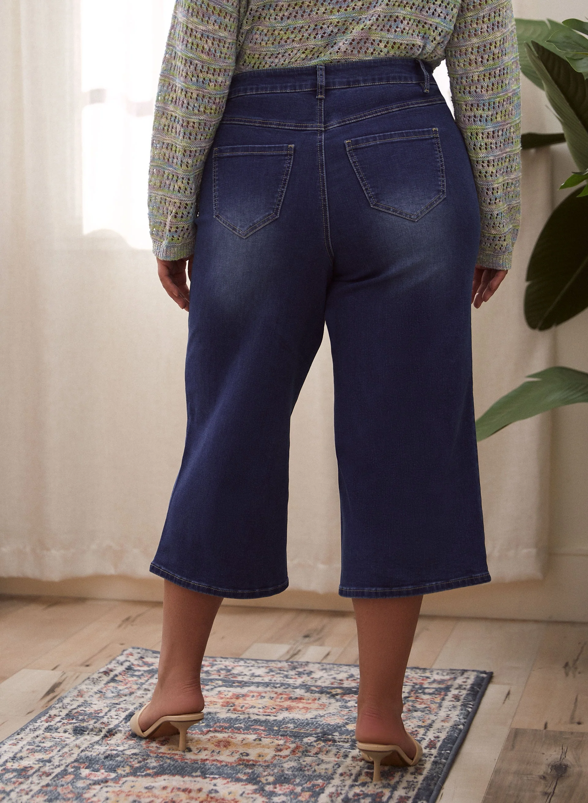 Wide Leg Gaucho Jeans - Image 4