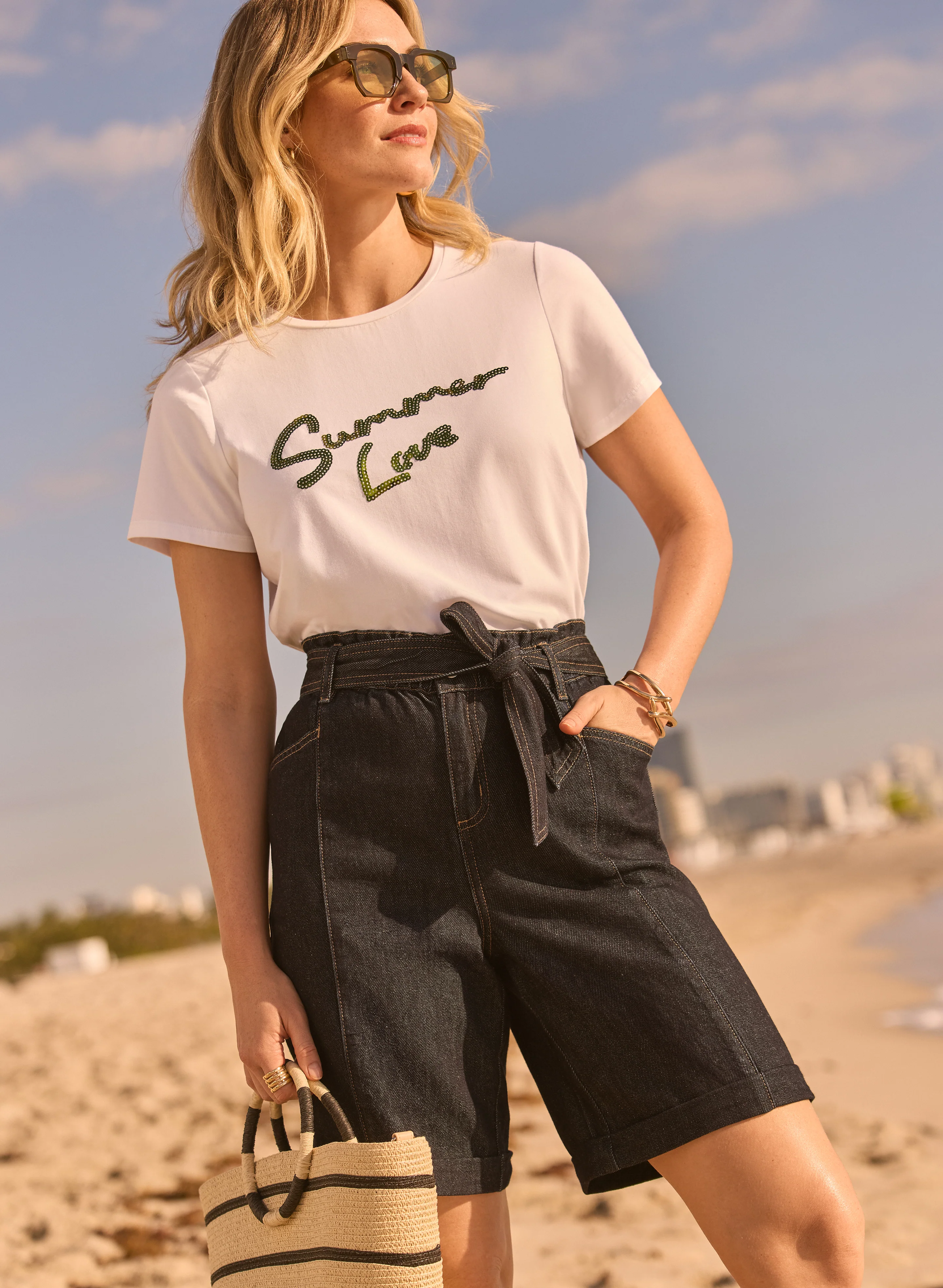 Wide-Leg Jean Shorts - Image 3