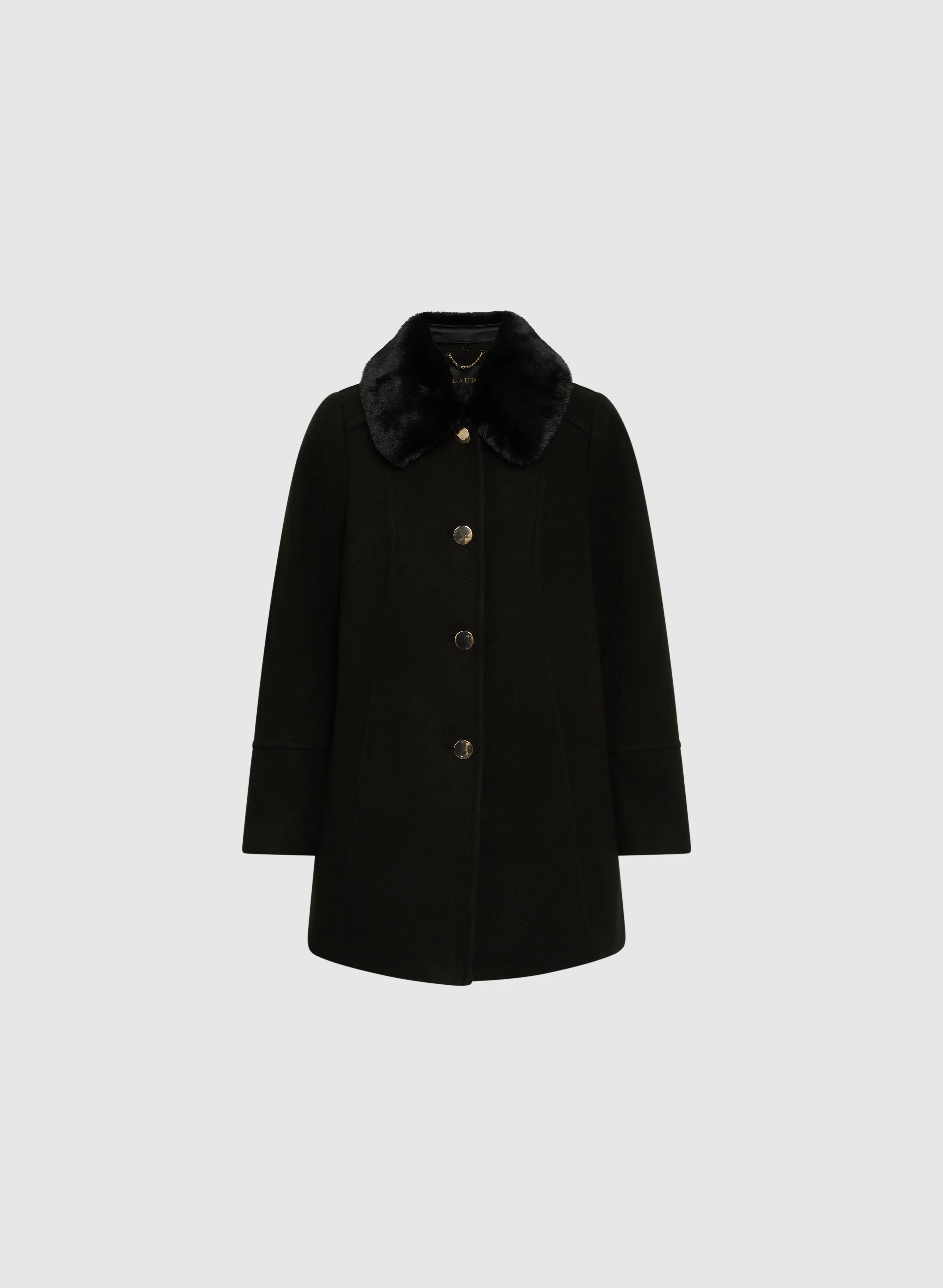 Wool-Blend Faux Fur Collar Coat - Image 6
