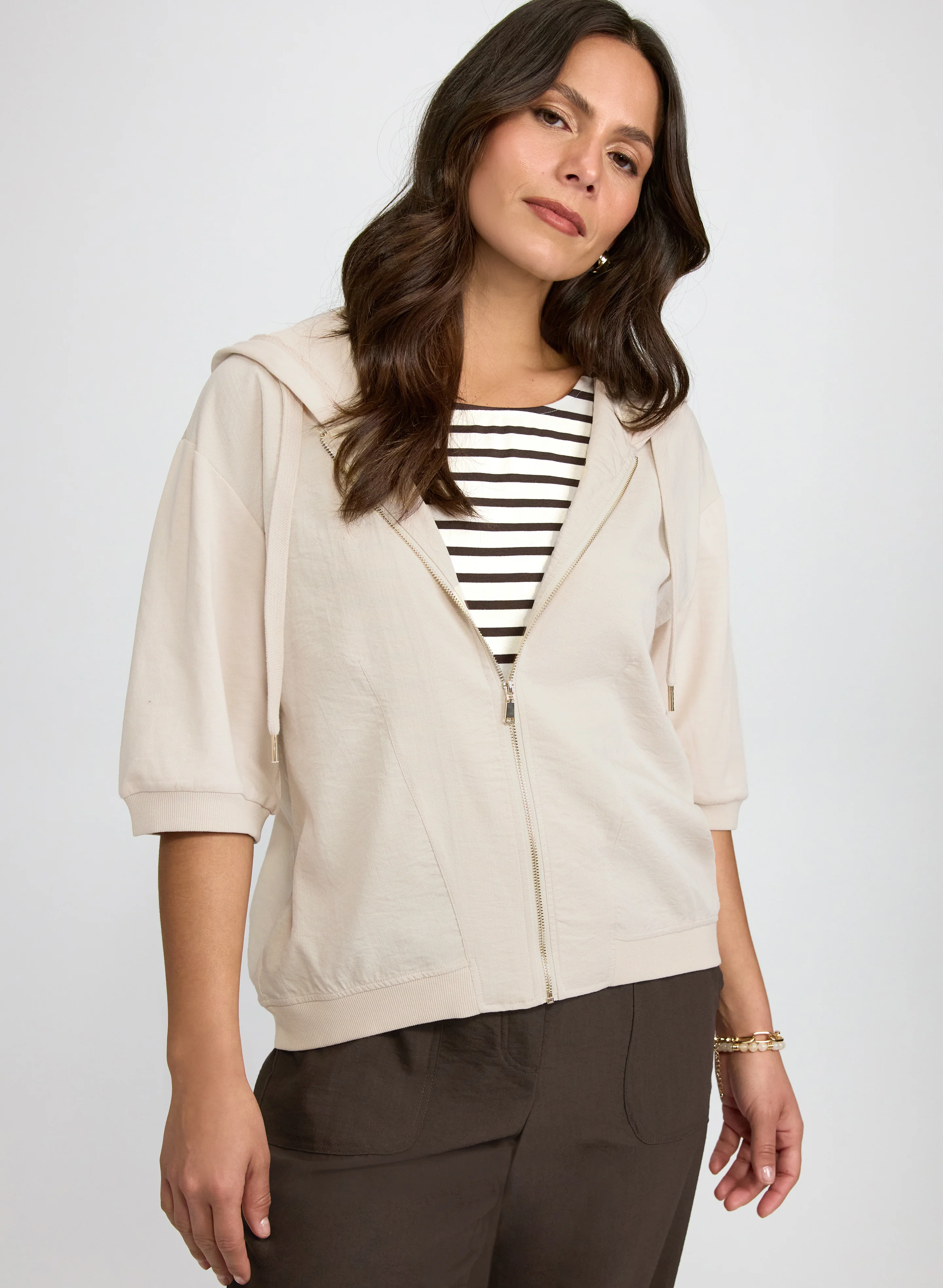 Zip-Up Hooded Top