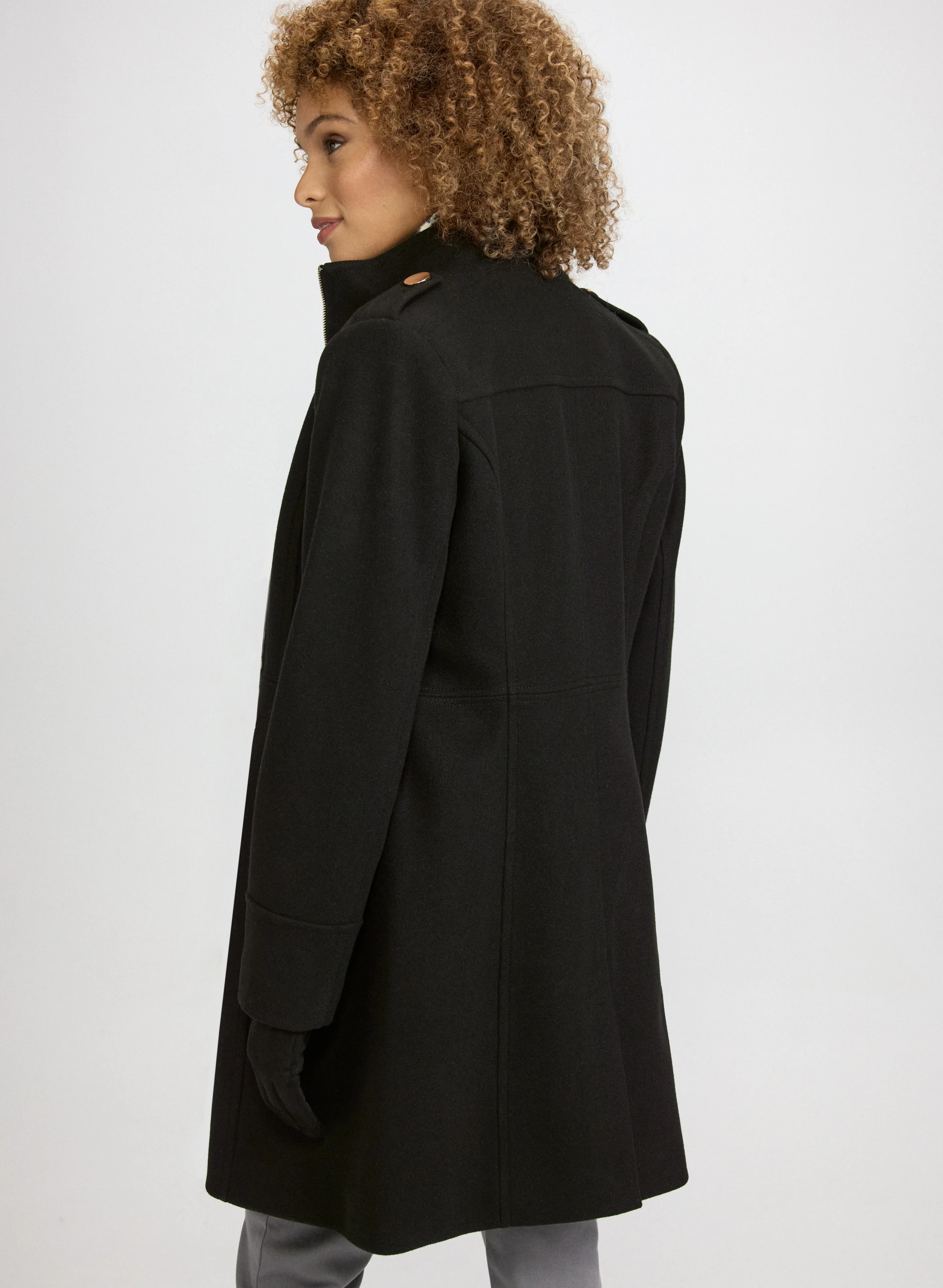 Zip Front Wool-Blend Coat - Image 4
