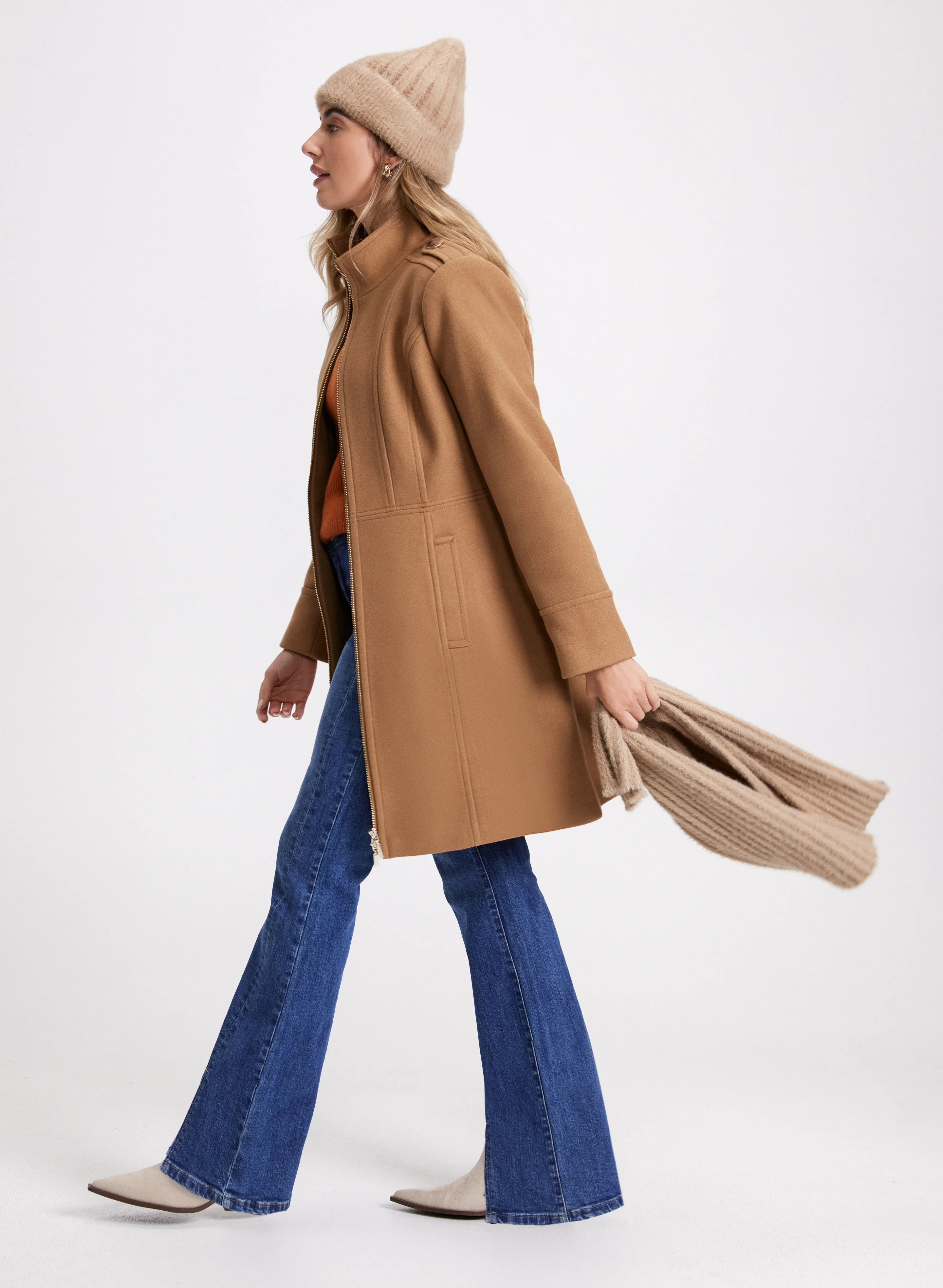 Zip Front Wool-Blend Coat - Image 3