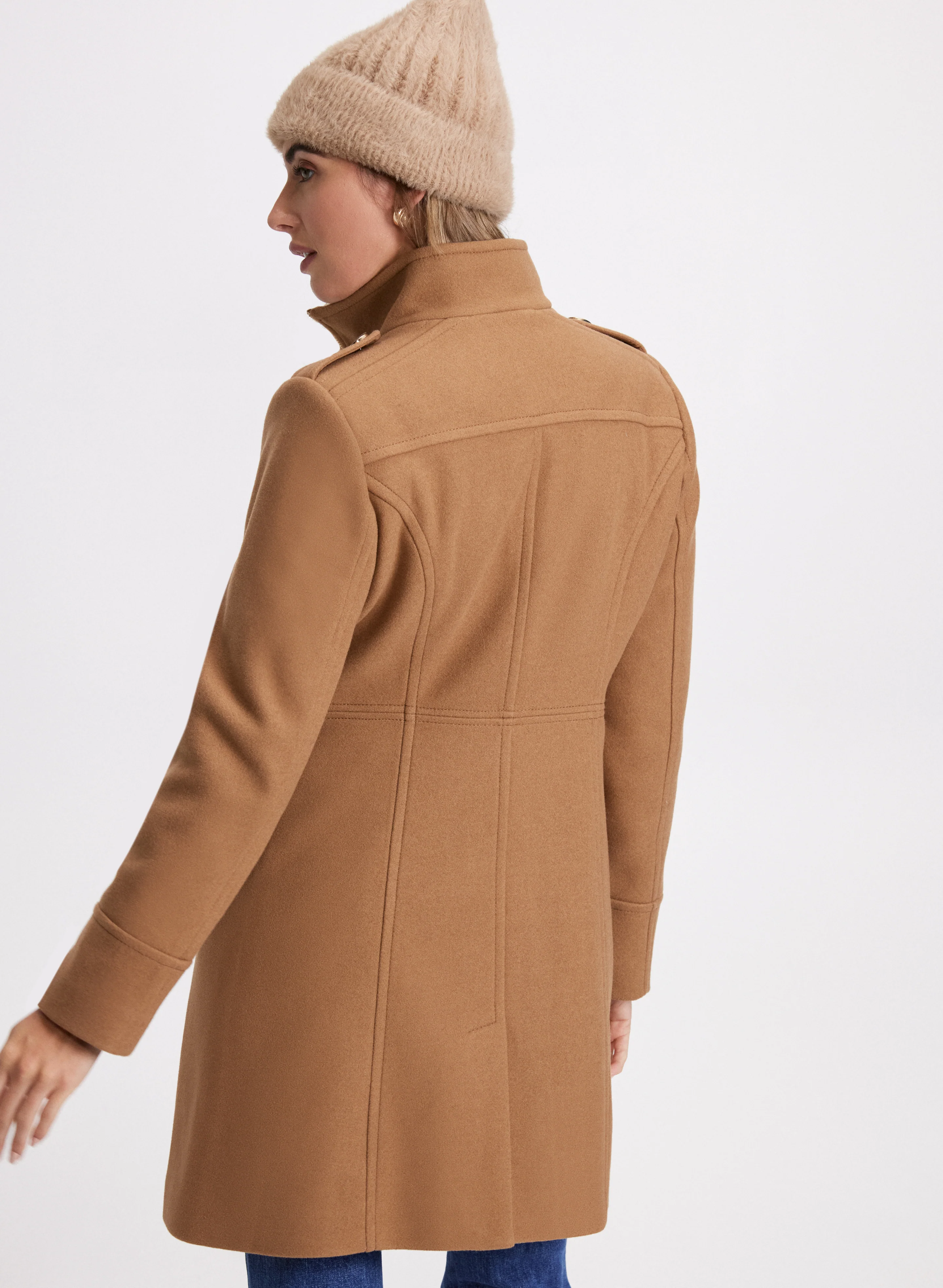 Zip Front Wool-Blend Coat - Image 4
