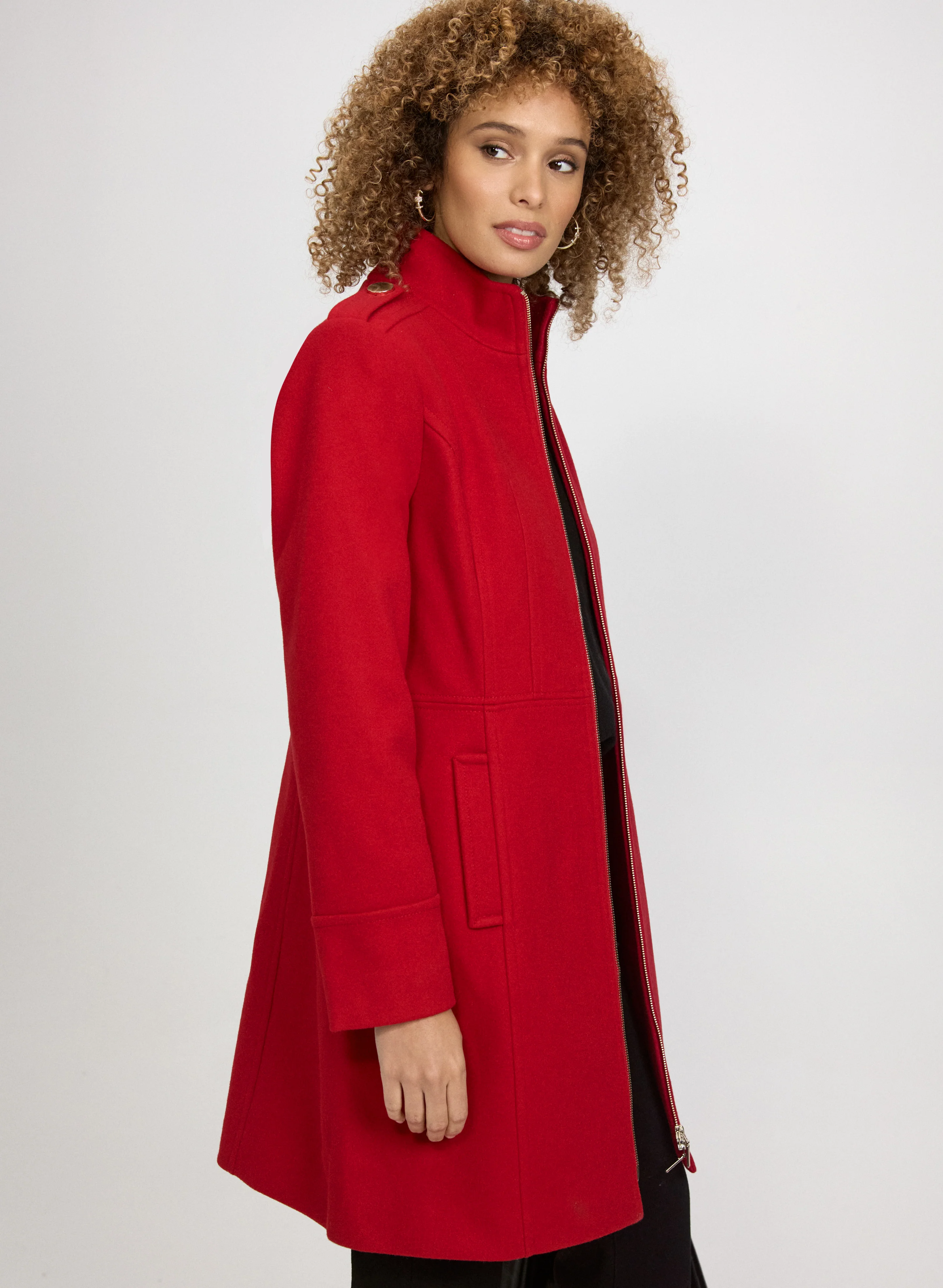 Zip Front Wool-Blend Coat - Image 3